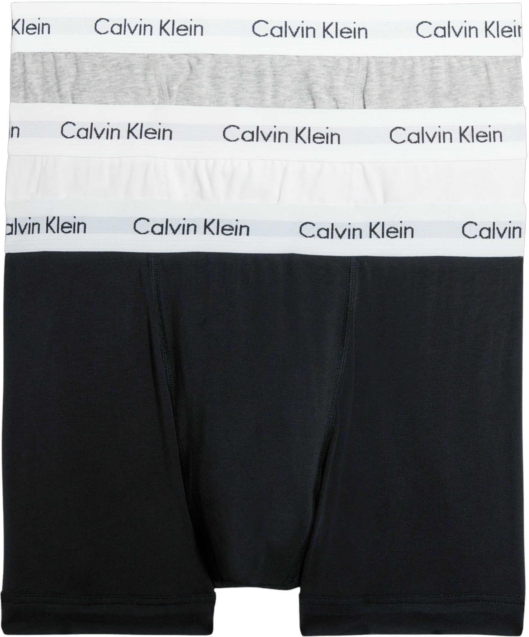 Calvin Klein Men's Trunk 3pk Trunk, Black/White/Grey Heather, M