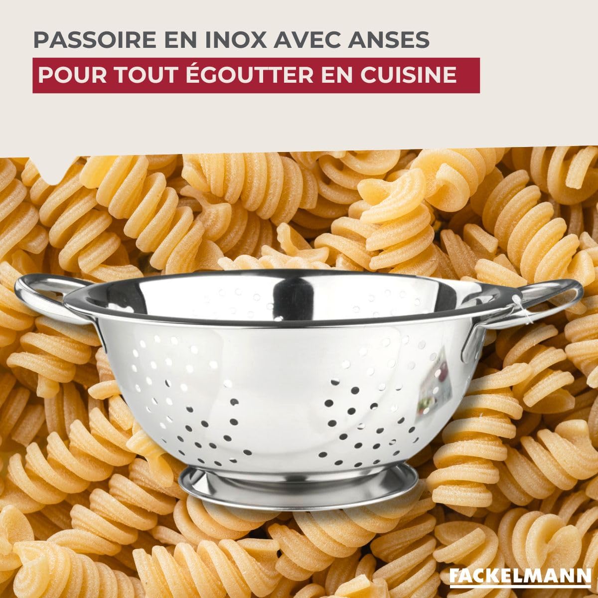 Fackelmann Passoire INOX Acier Inoxydable 24 x 11 cm Argenté