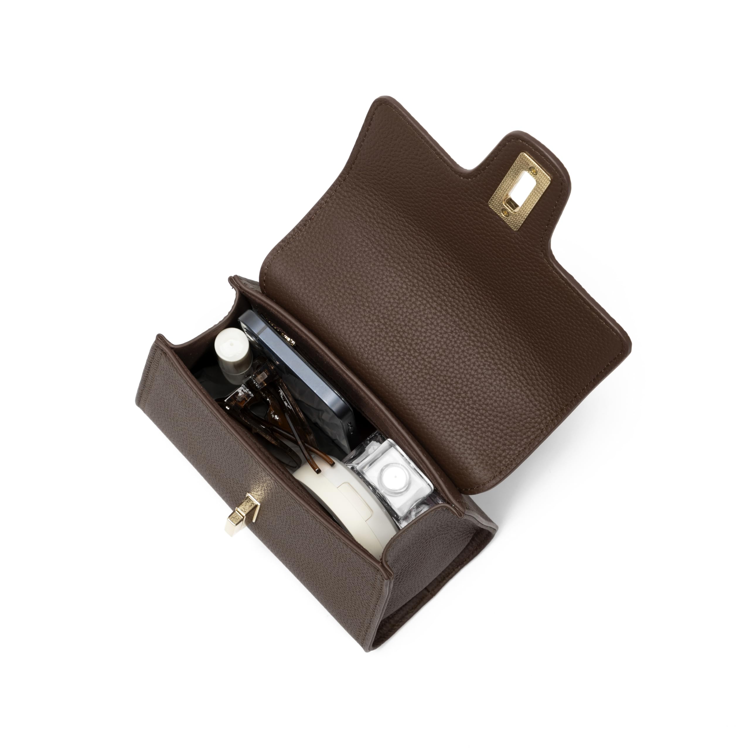 Carlheim, Kolekcja Skagen Genuine Leather Handbag, Chloe Genuine Leather Handbag (Brown), Brązowy, 70AA