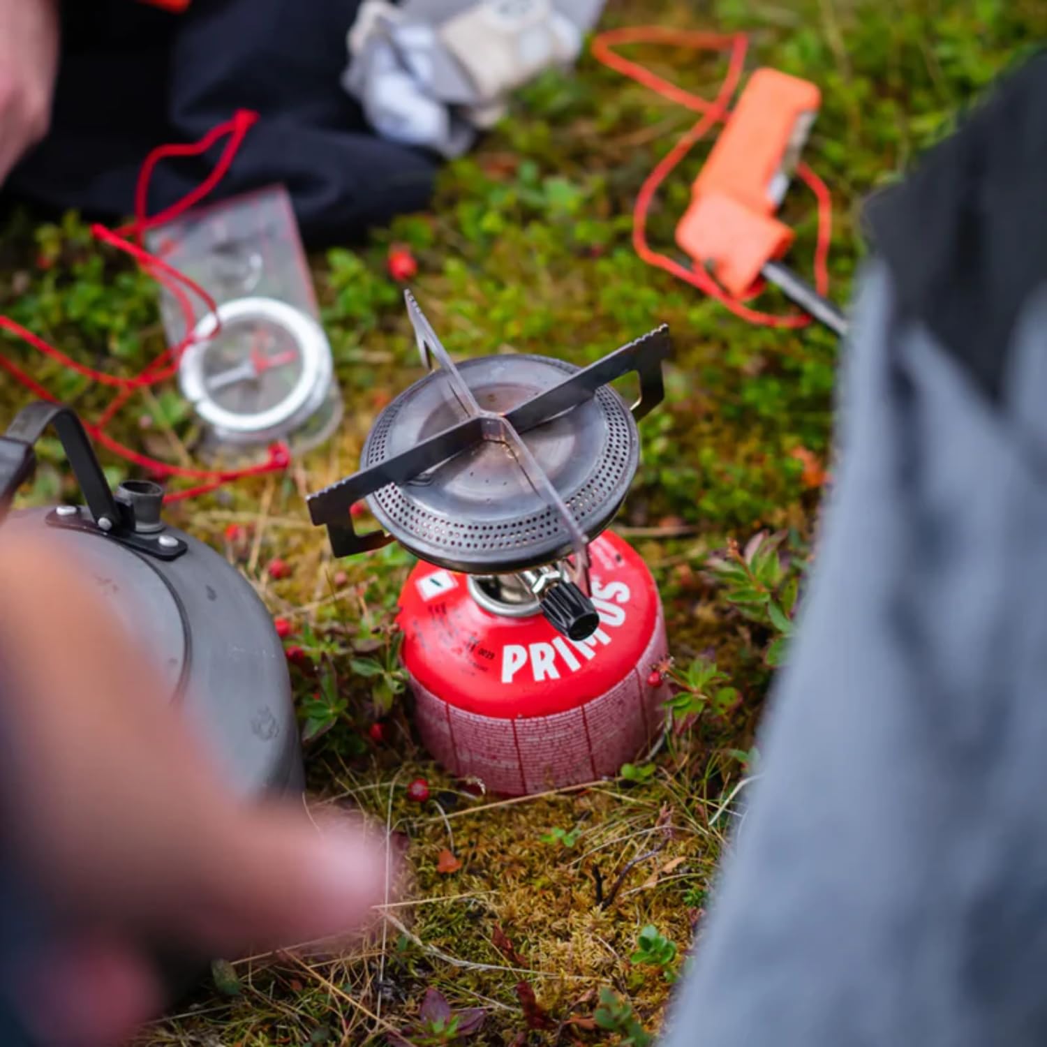 Primus Campingkocher Set - Mimer Stove Kit II - Camping Kochset mit 1x Gaskocher, 1x Pfanne & 2x Töpfe - Outdoor Kochgeschirr mit Primus Gaskocher Camping - Kochgeschirr Outdoor - Outdoor Kochset