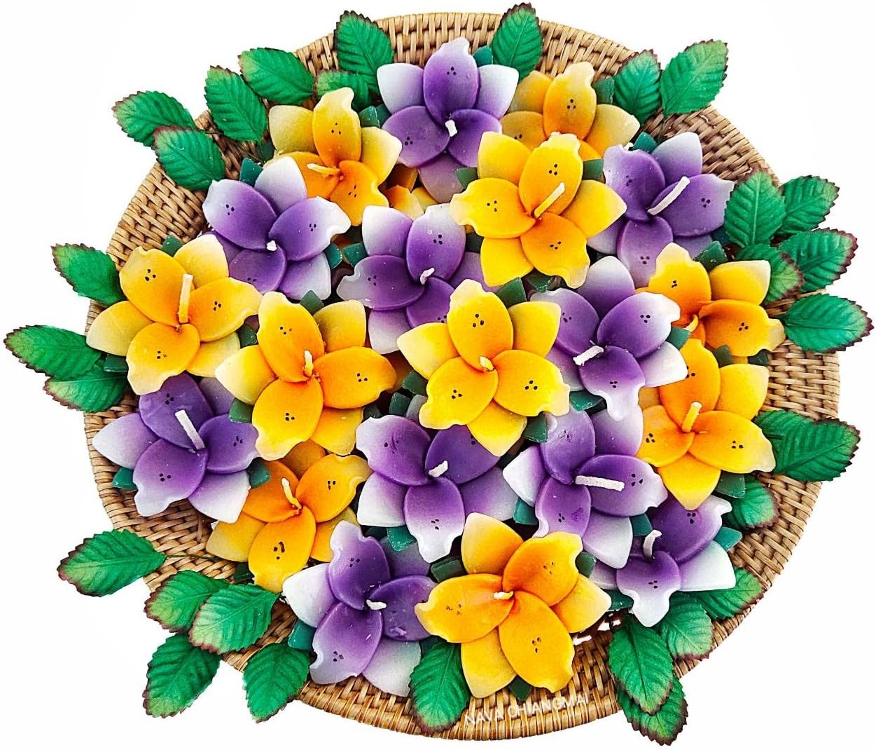 JAKAPAN Lily Petals Shape Flower Floating Candles Home