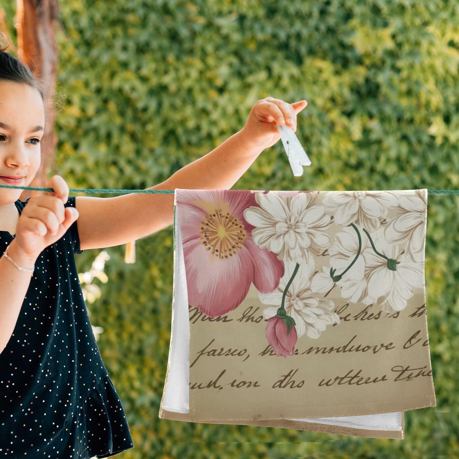 Amazon.com: Shabby Chic Pink Rose Flowers Towels Set of 2 Hand