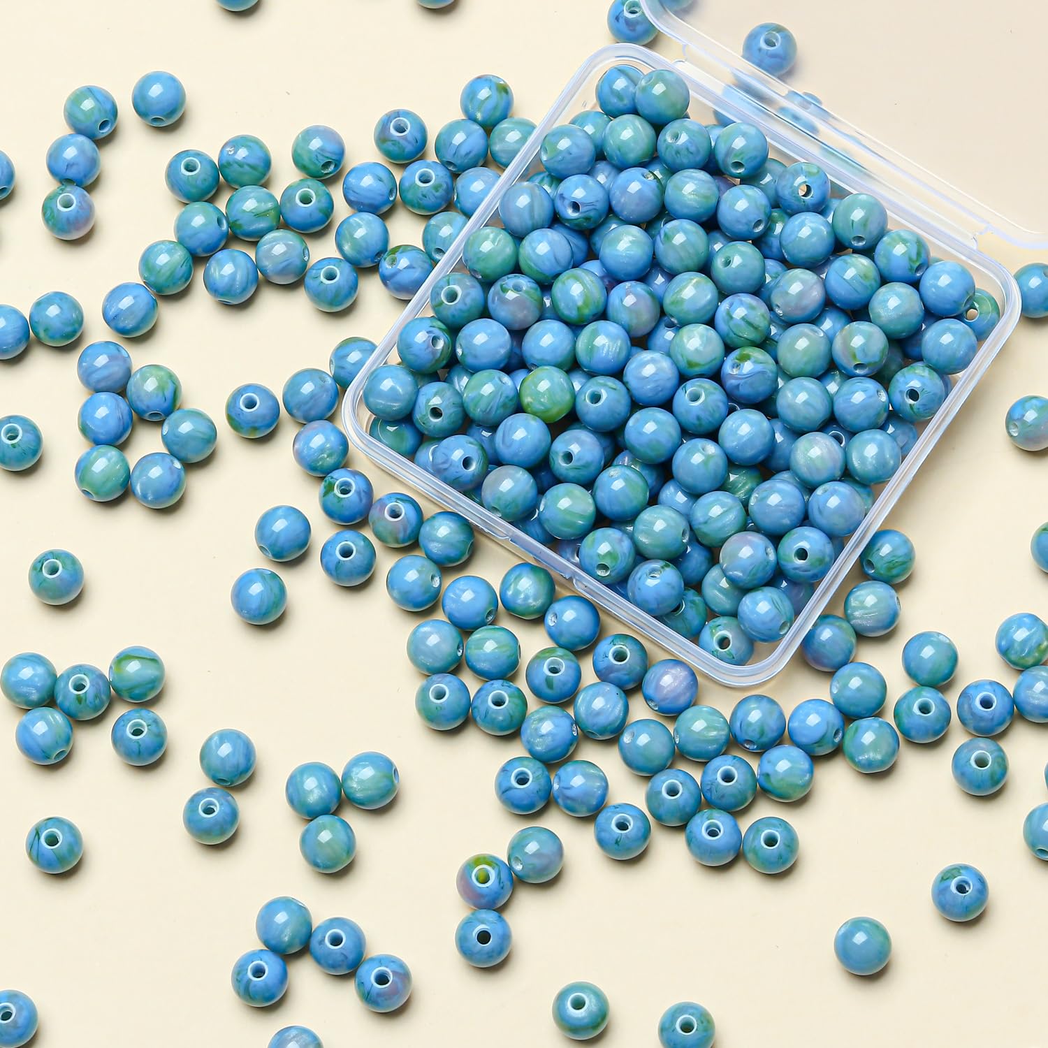Gkelaly 8mm Dark Blue Glass Beads for Bracelet Making Bulk, 100pcs Round Crystal Beads for Jewellery Making, Necklaces and Earrings