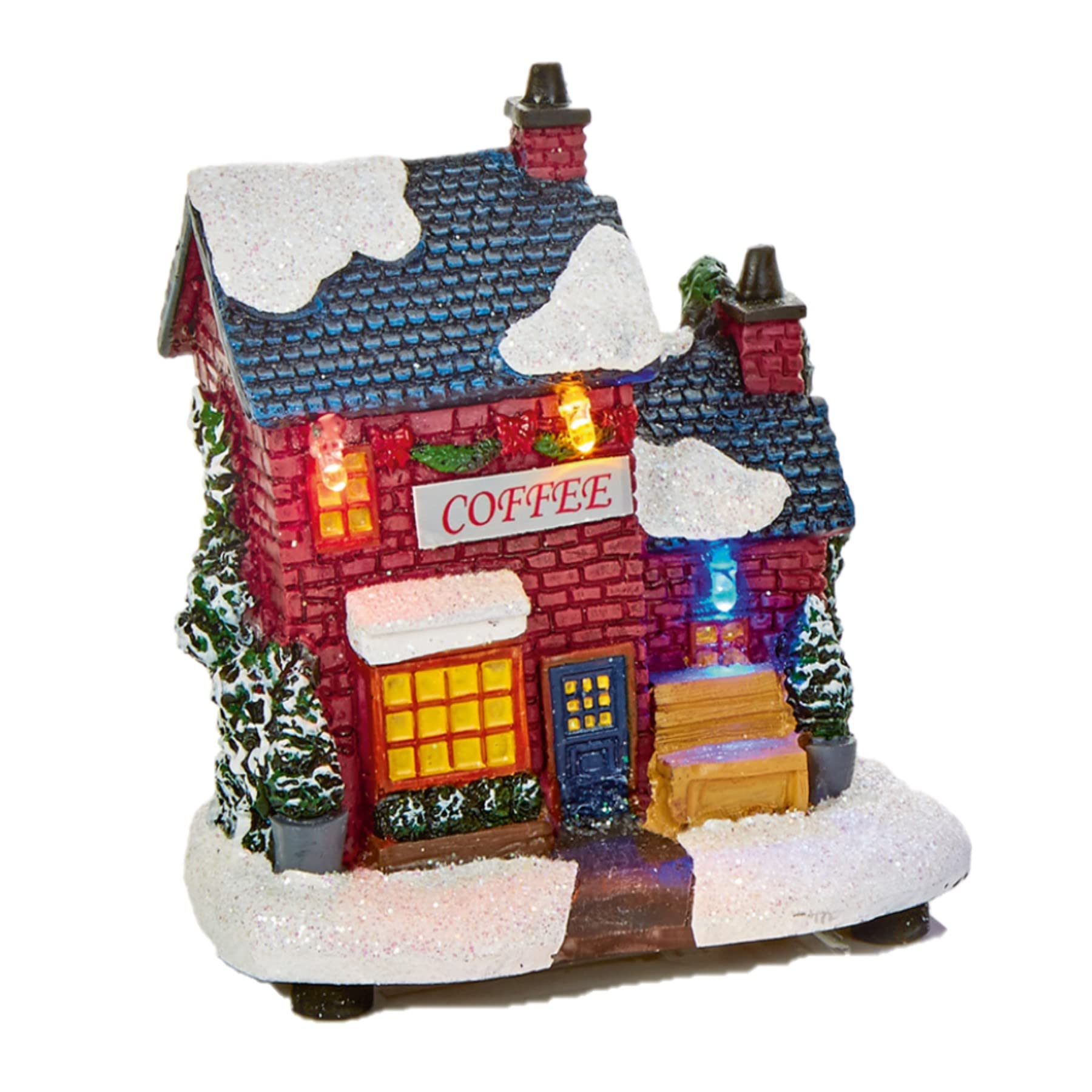 Widdle Gifts Multicolour Christmas Mini Led Village Scene Light Up Decoration - Battery Operated - Shop B