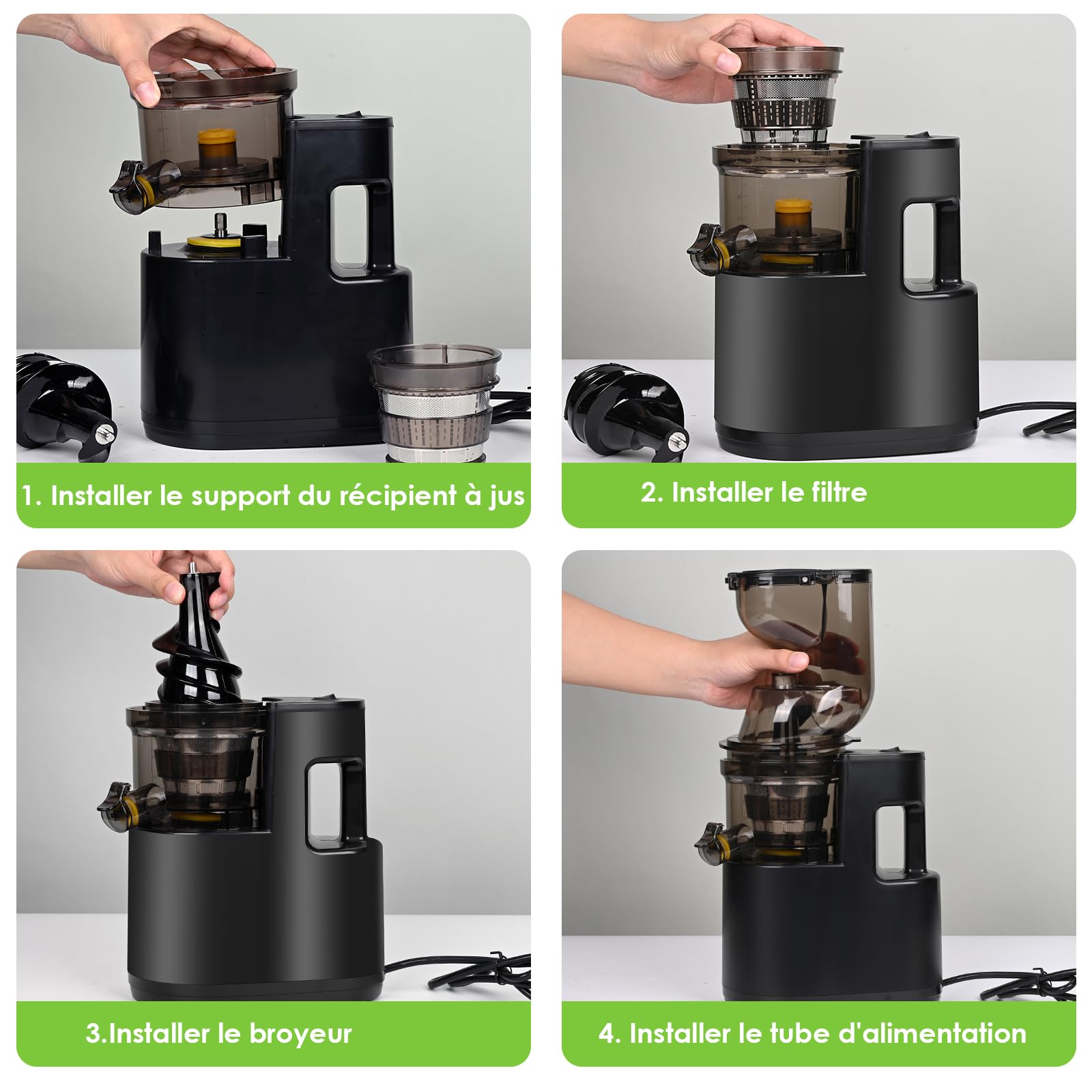 Extracteur de Jus 550W, Centrifugeuse avec Fonction Inverse, Sans BPA, Ouverture 82MM, 1,2L, Compatible Lave-Vaisselle