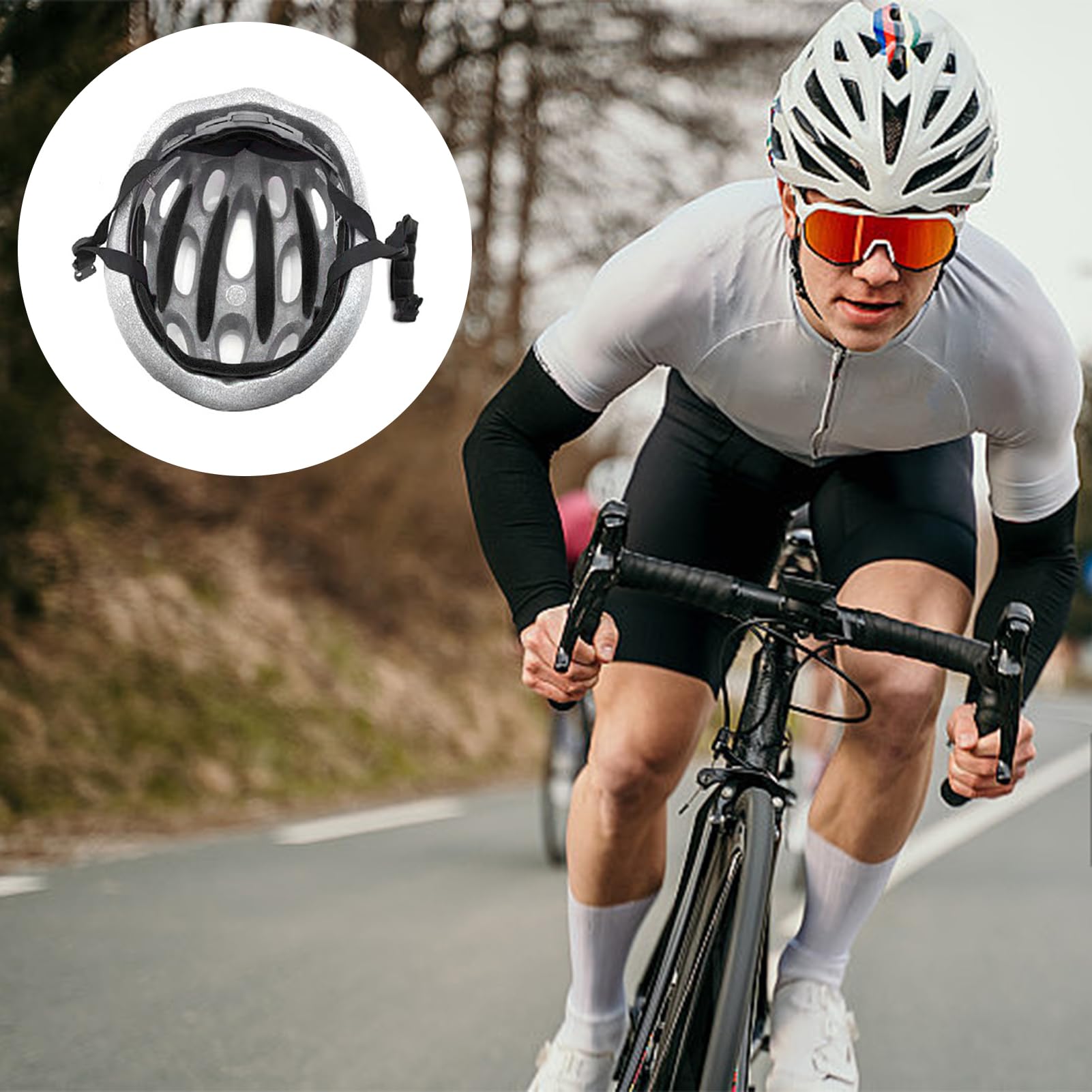 Mousse Casque Velo Coussinet Rembourrage Kit Anti-Collion Intérieurs Accessoires Universels VTT VTC - Noir