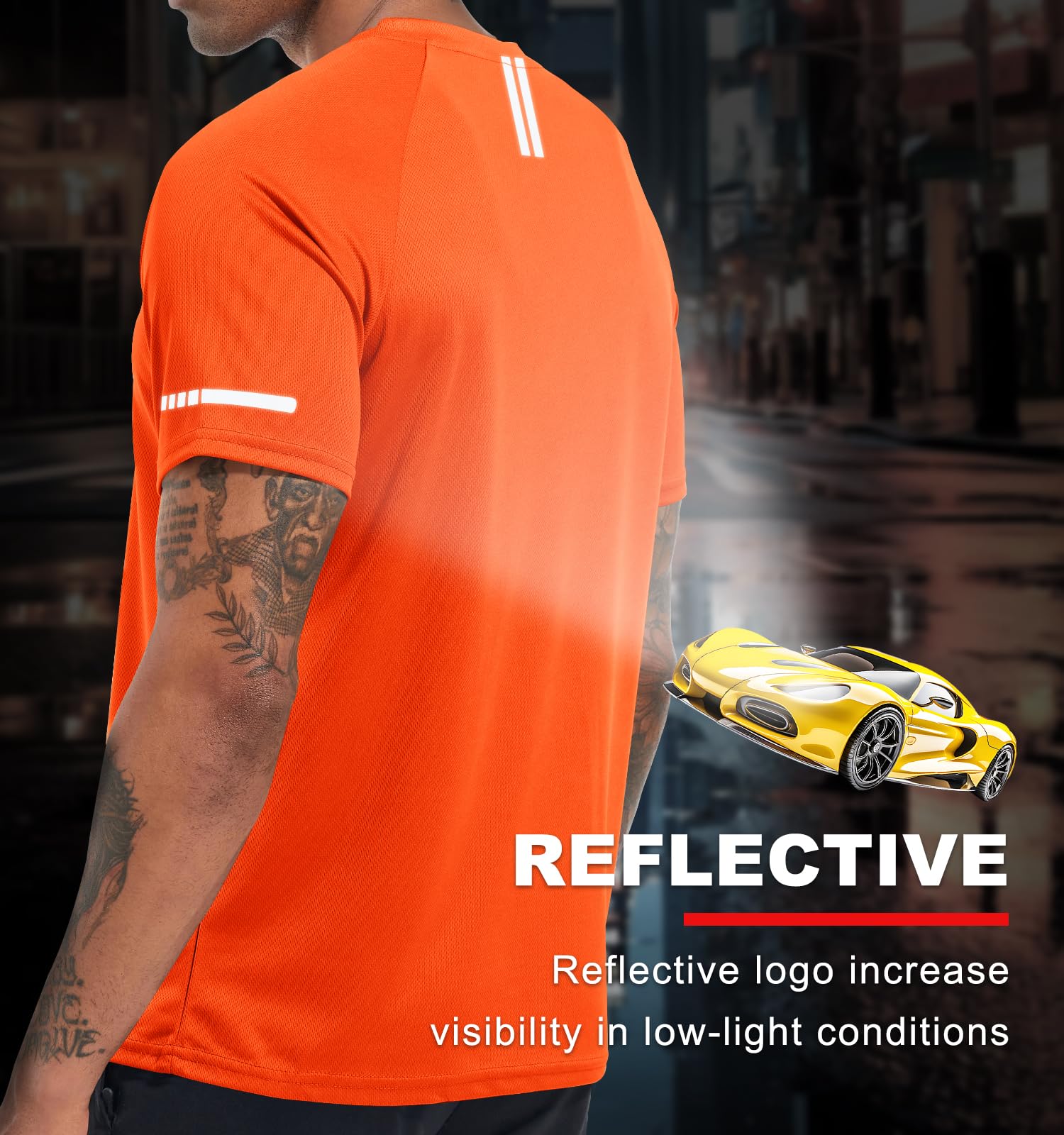 Herren Activewear T-Shirts 1/3/4/5/6er Pack | Slim Fit Sport Shirts | Atmungsaktiv, Schnelltrocknend & Leicht | mit Reflektierenden Details für Fitness, Laufen & Training
