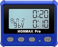 Vista 5 de Temporizador de intervalo profesional 8100 y cronómetro, retroiluminación, carga USB-C, reloj (azul)