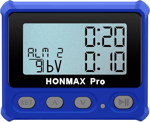 Miniatura 5 de Temporizador de intervalo profesional 8100 y cronómetro, retroiluminación, carga USB-C, reloj (azul)