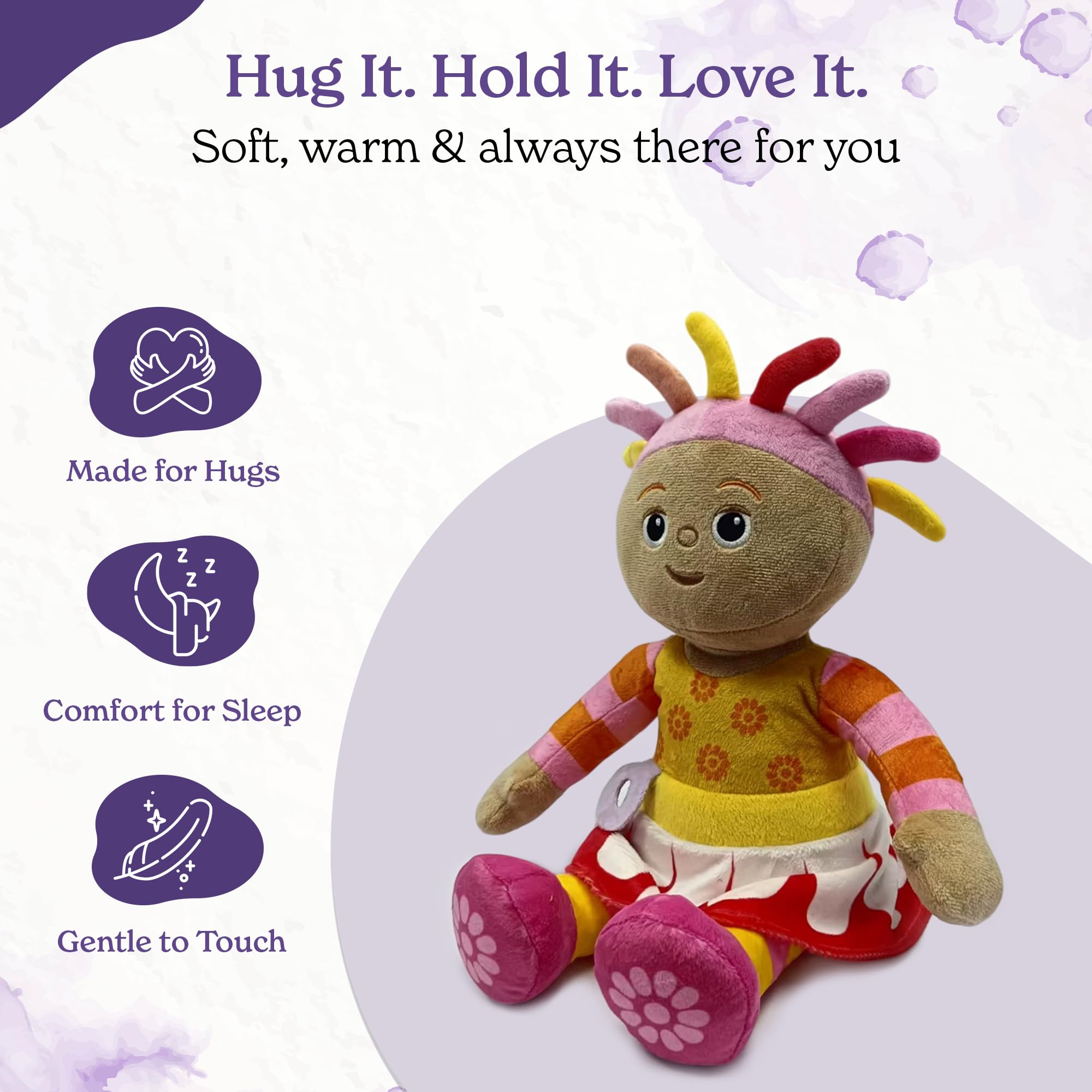 Warmies Plush Upsy Daisy Mikrowellengeeignetes Spielzeug, beheizbares gewichtetes Plüschtier für Erwachsene und Kinder, gefülltes Kuscheltier, sanft duftet mit französischem Lavendel
