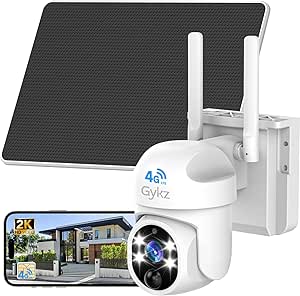 4G LTE Cellular Security Camera Includes SIM Card, Solar Powered 4G Security Camera No WiFi Needed, 2K HD 360° Live View, Color Night Vision, PIR Motion&Siren Alert, 2-Way Audio, Playback View asin的图片