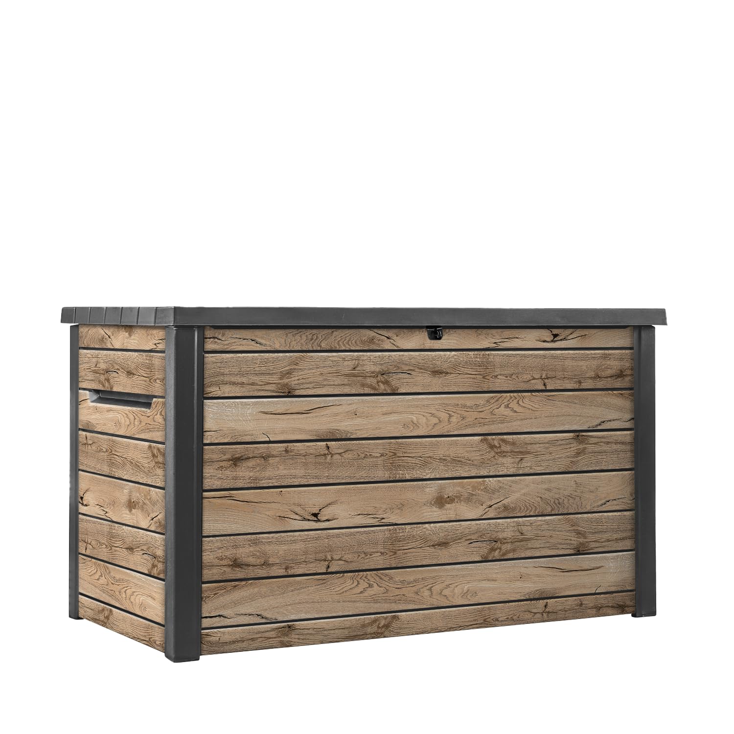 Keter Gartenbox Ontario 870L | 147x83x86 cm | Kunststoff in Holzoptik | Deckel mit Gasdruckfedern | Abschließbar