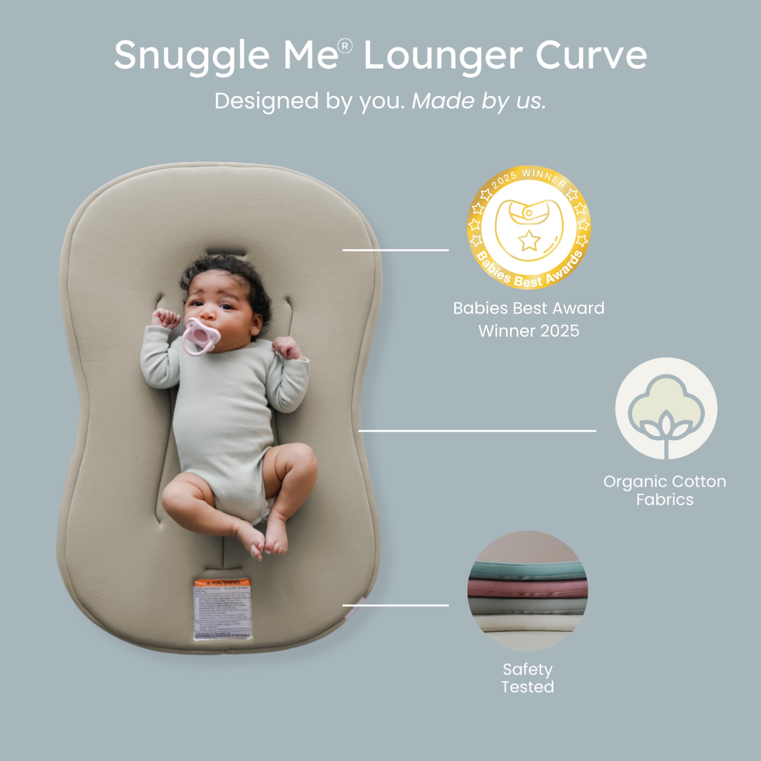 Amazon.com : snuggle me® Baby Lounger Curve (0-6 Months) - Premium