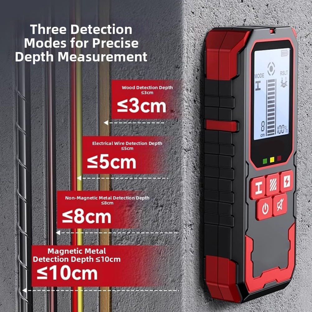 Leitungsfinder NF-517 mit HD Display für Wand Scanner, erkennt Metall Holz AC Kabel, IP54 robust, 153mm