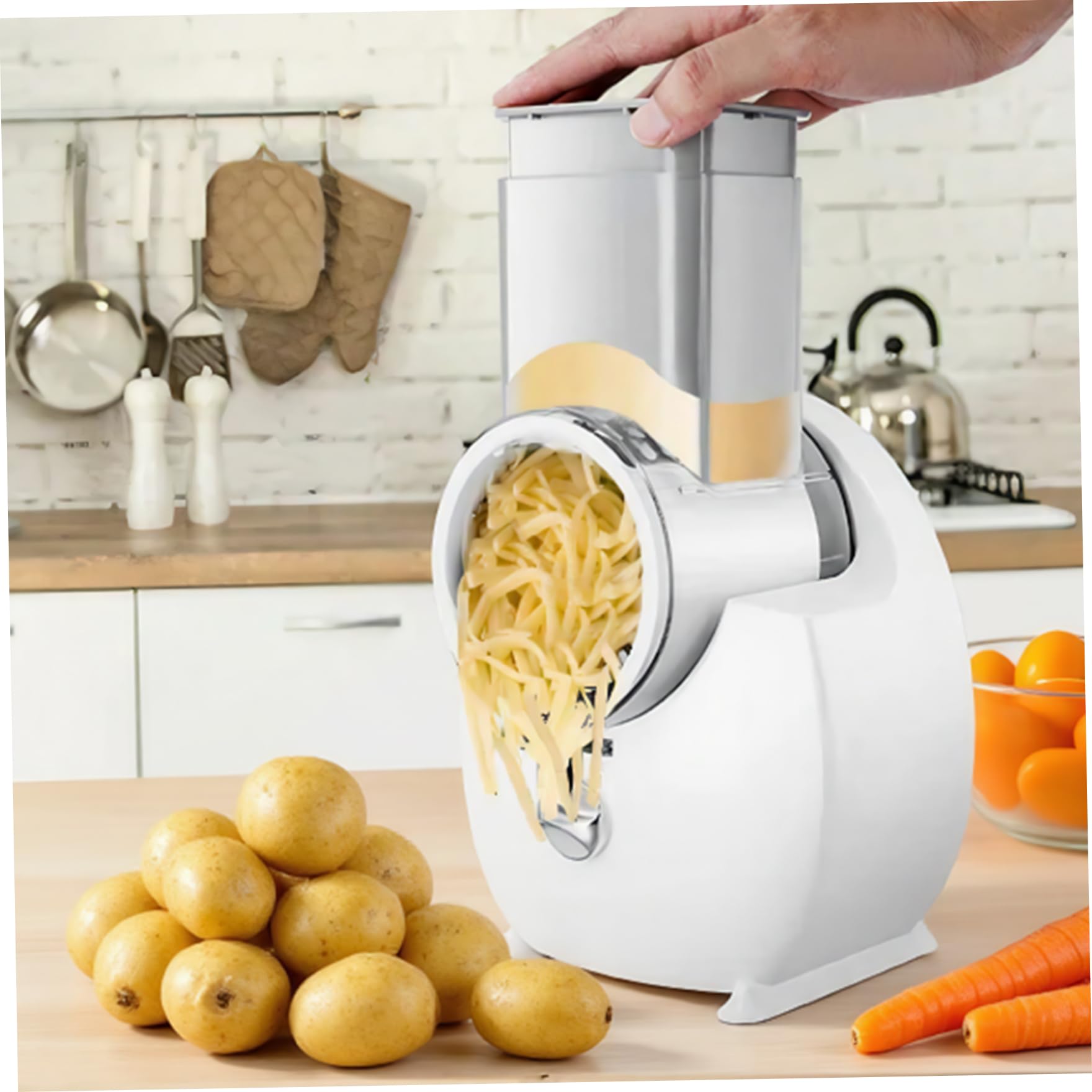Râpe à Fromage Électrique Râpe à Fromage Automatique Amovible avec 3 Lames de Formes Différentes Rechargeable par USB pour Fruits, Légumes Électrique, Automatique