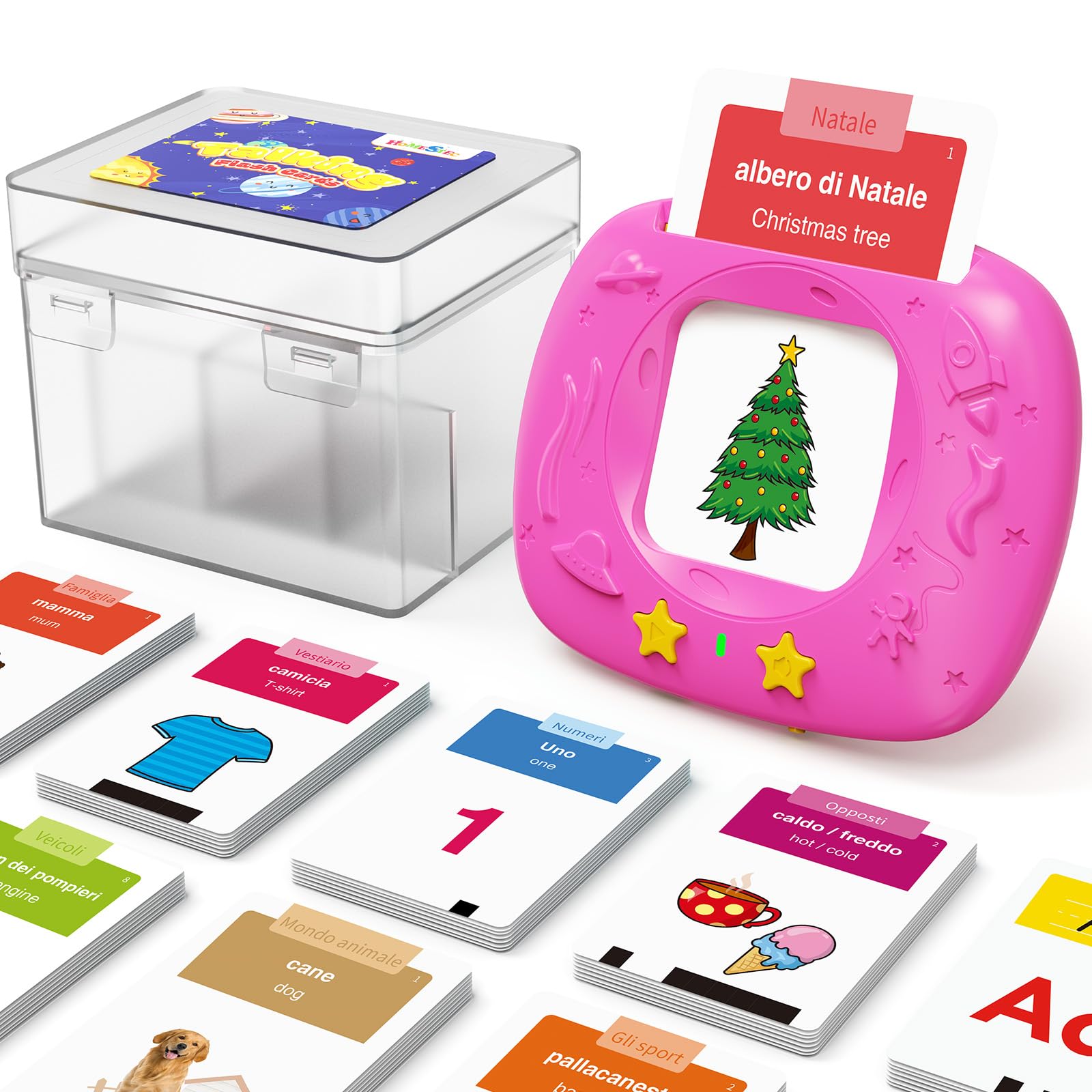 Giochi Bambini 2 Anni, Giochi Montessori, Flashcard in Italiano e inglese con 432 Parole, Amico Vocabolo Gioco Viene Fornito con 216 Carte,Regali e Giocattoli per Ragazze e Ragazzi dai 2 Anni in Su