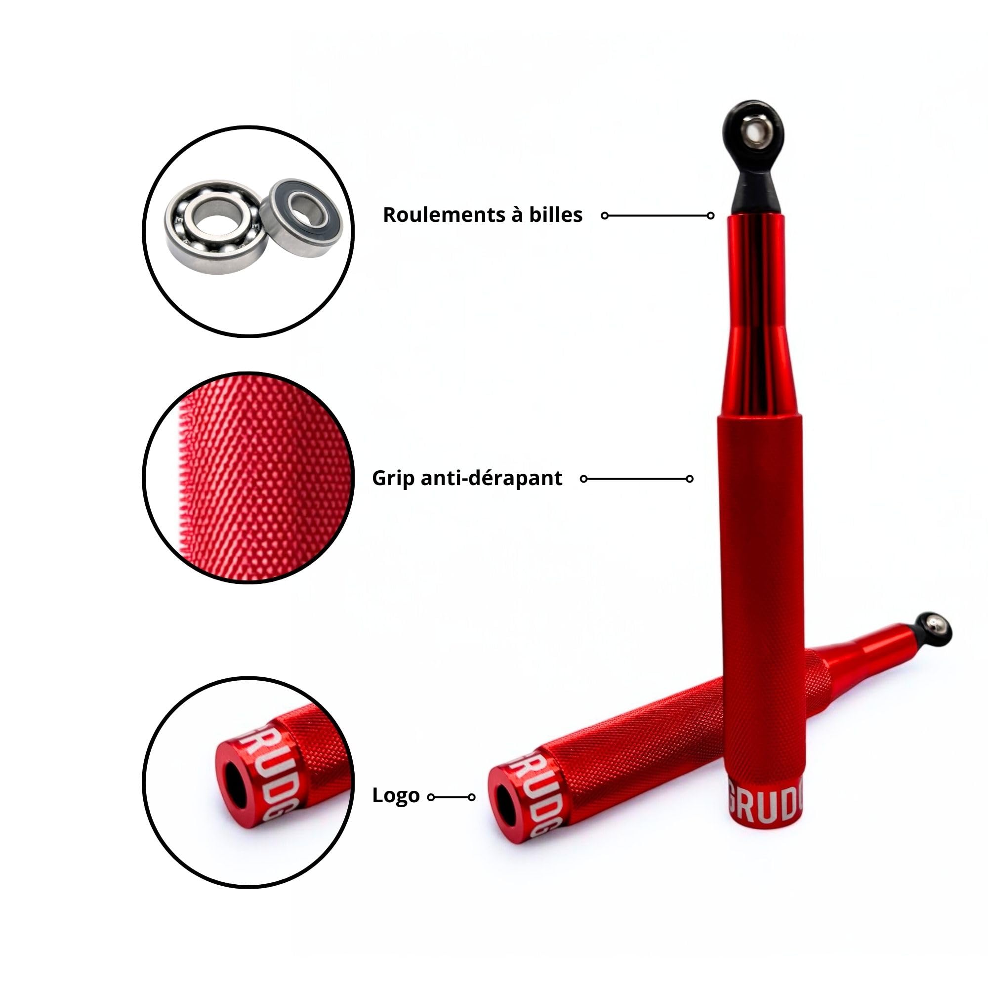 GRUDGE® Corde à Sauter Rx speed CROSSFIT - Corde de Vitesse Ajustable avec Poignées Ergonomiques - Câble en Acier pour Double-Unders et Entraînement Fitness - Convient à tous