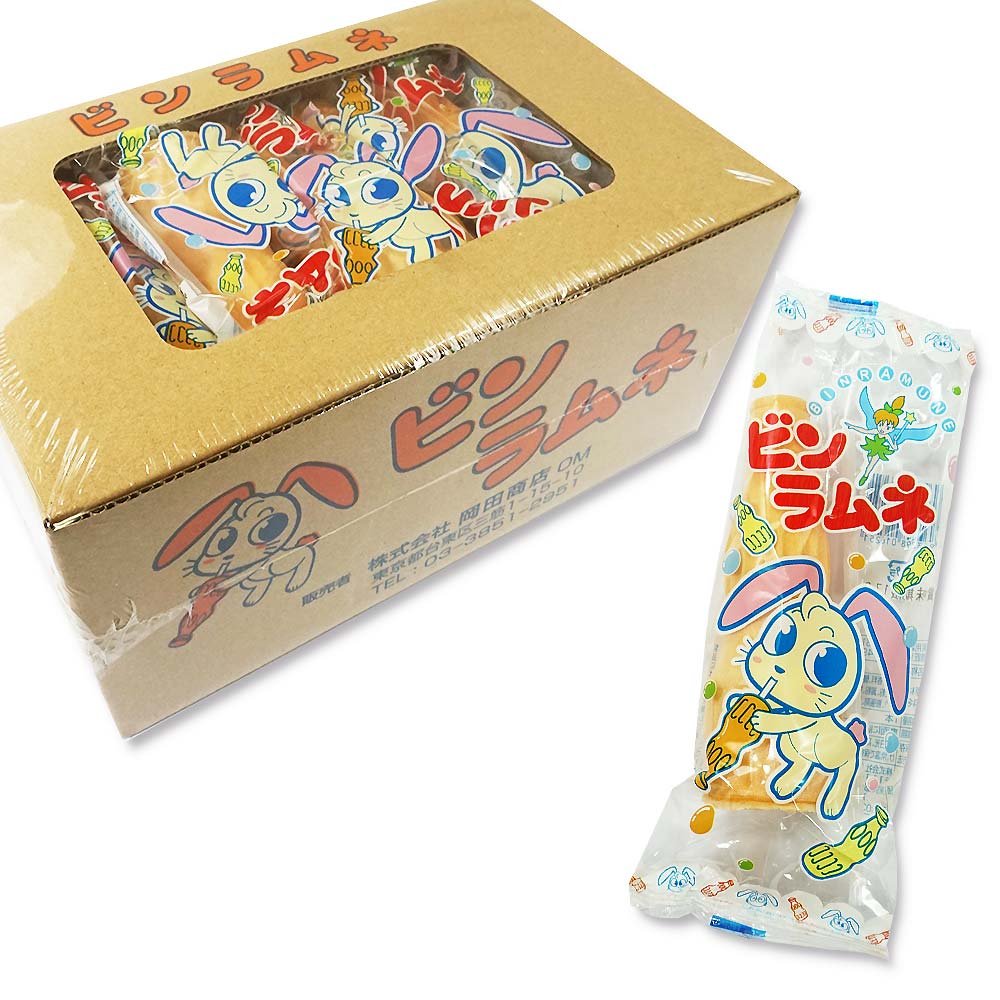 ビンラムネ　新品　216本 楽天市場】ビンラムネ (20個入) 岡田商店 駄菓子 もなか 業務用
