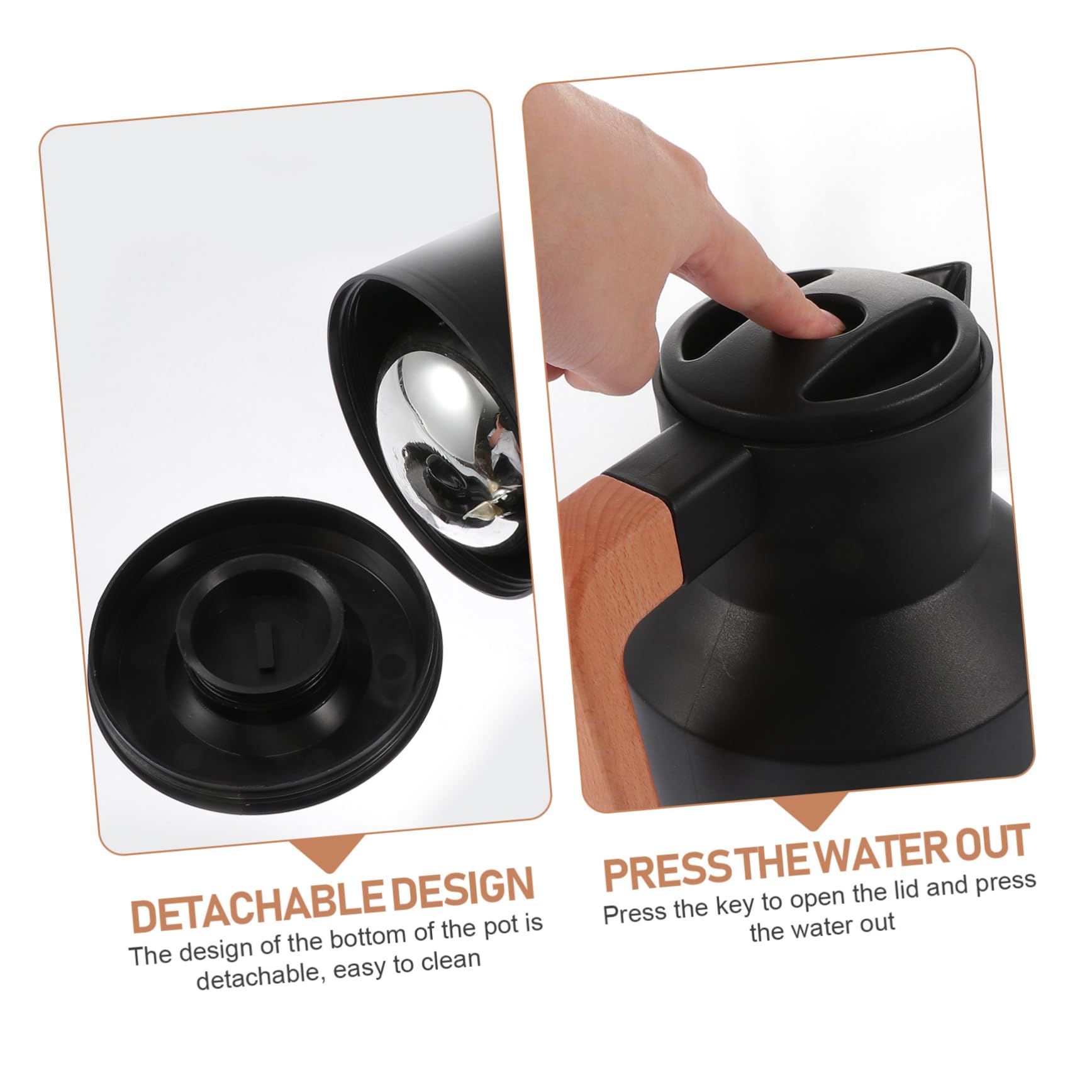 Cabilock Bouilloire Isotherme pour Maison Bureau ou Voyage Bouteille Isotherme avec Isolation sous Vide pour Thé Chaud
