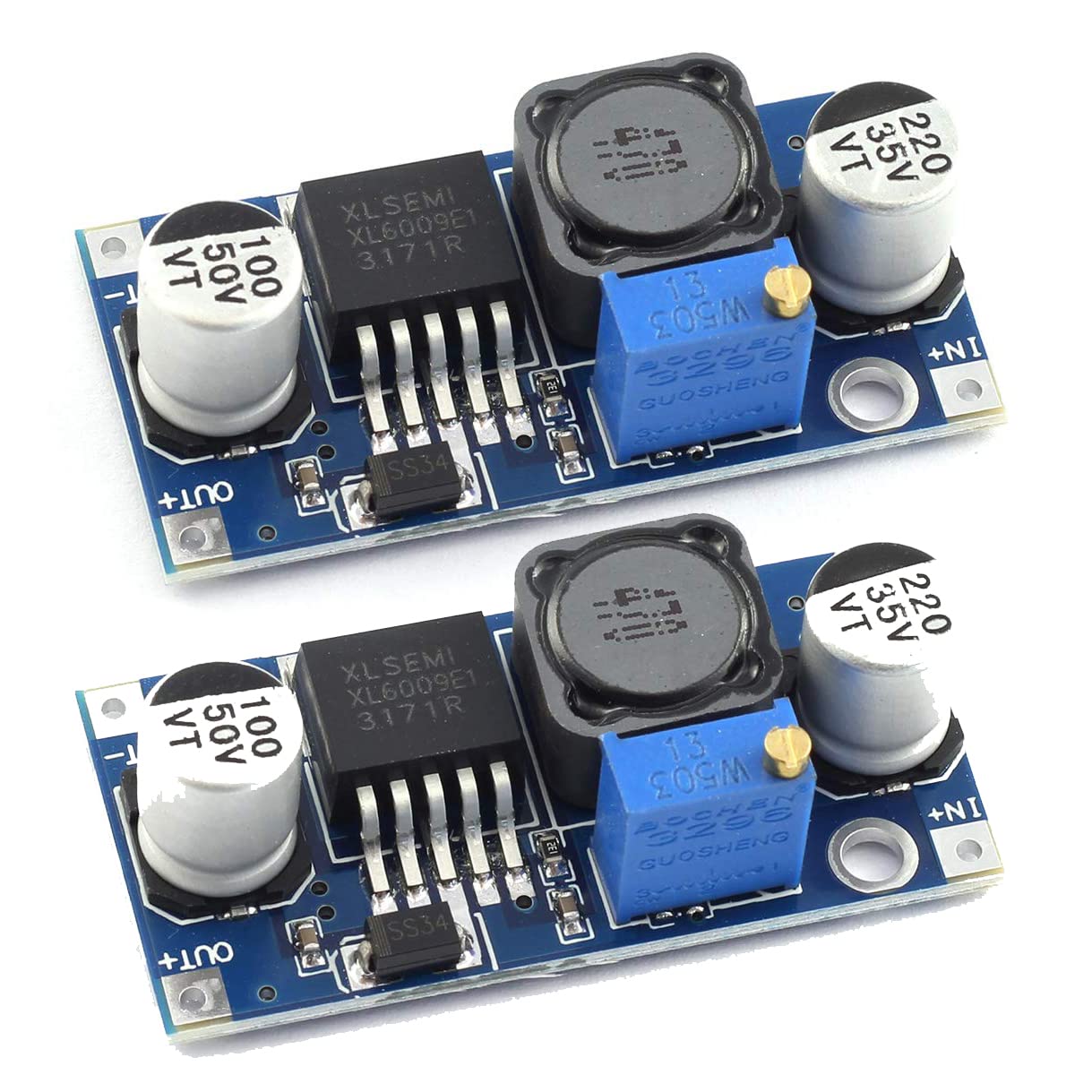 Shockley XL6009 DC-DC Boost Converter Module 3V-32V to 5V-35V 4A Adjustable Step-up Voltage Regulator 5V 9V 12V 24V Power Supply Module (XL6009 Boost - 2 Piece) (B0BTG8YYG1) Amazon Price History, Amazon Price Tracker
