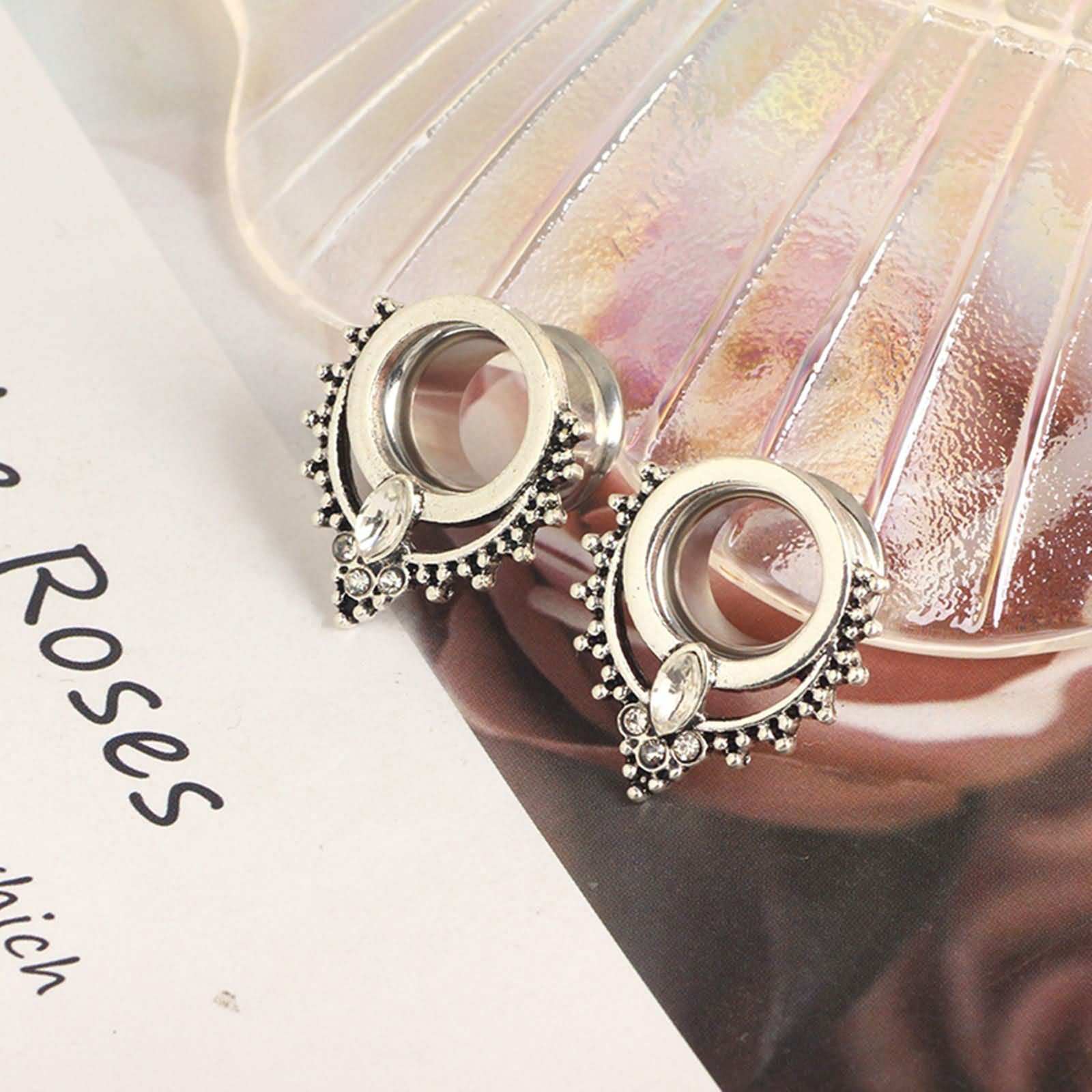 Daesar Ohr Plug Set, Piercing Tunnel 6-16MM Edelstahl mit Zirkonia Ear Plugs Ohr Expander 2er Set