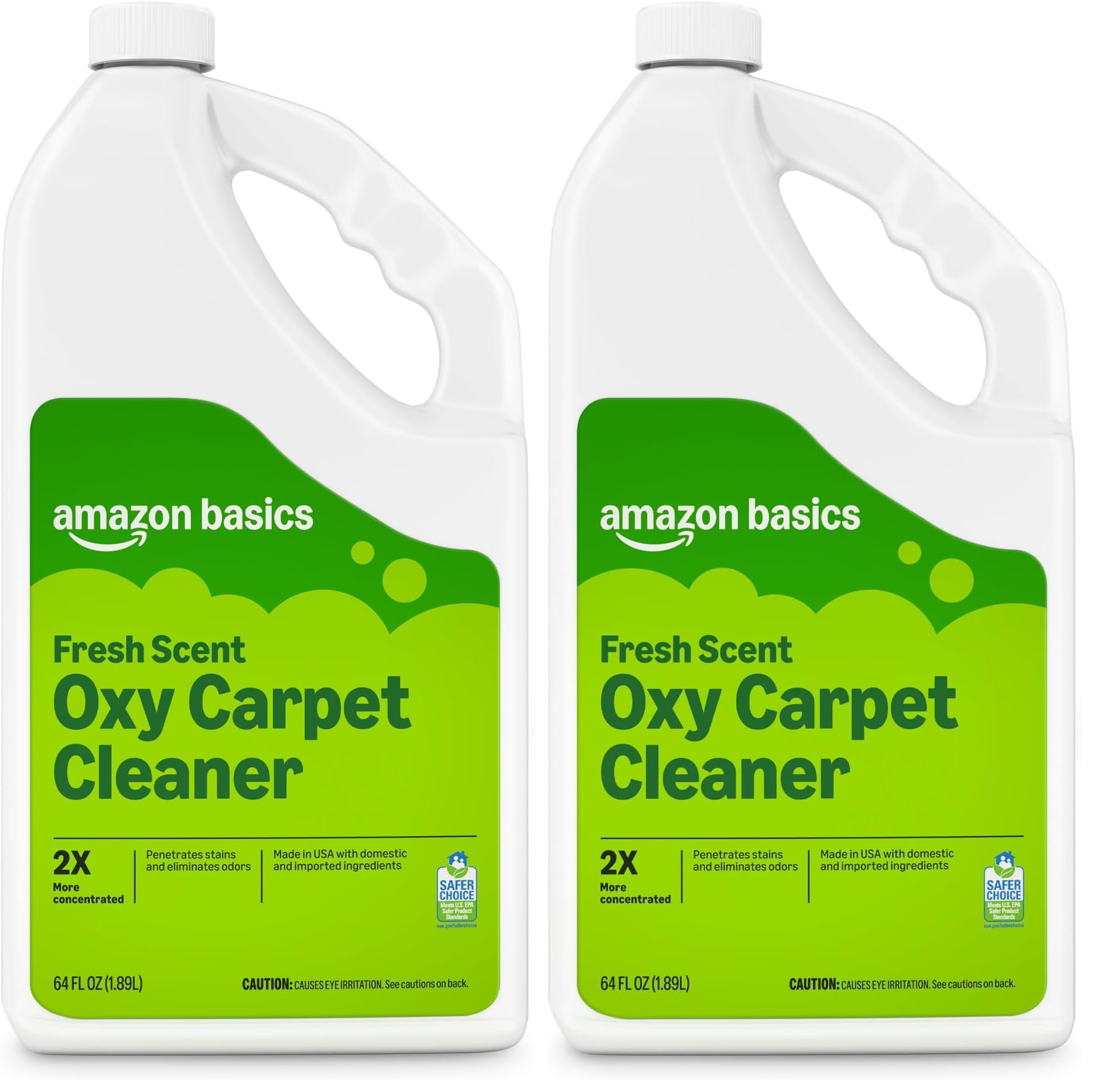 Amazon Basics Carpet Cleaner, Carpet Stain Remover, Fresh Scent, 64 fl oz, Packaging May Vary (Pack of 2)