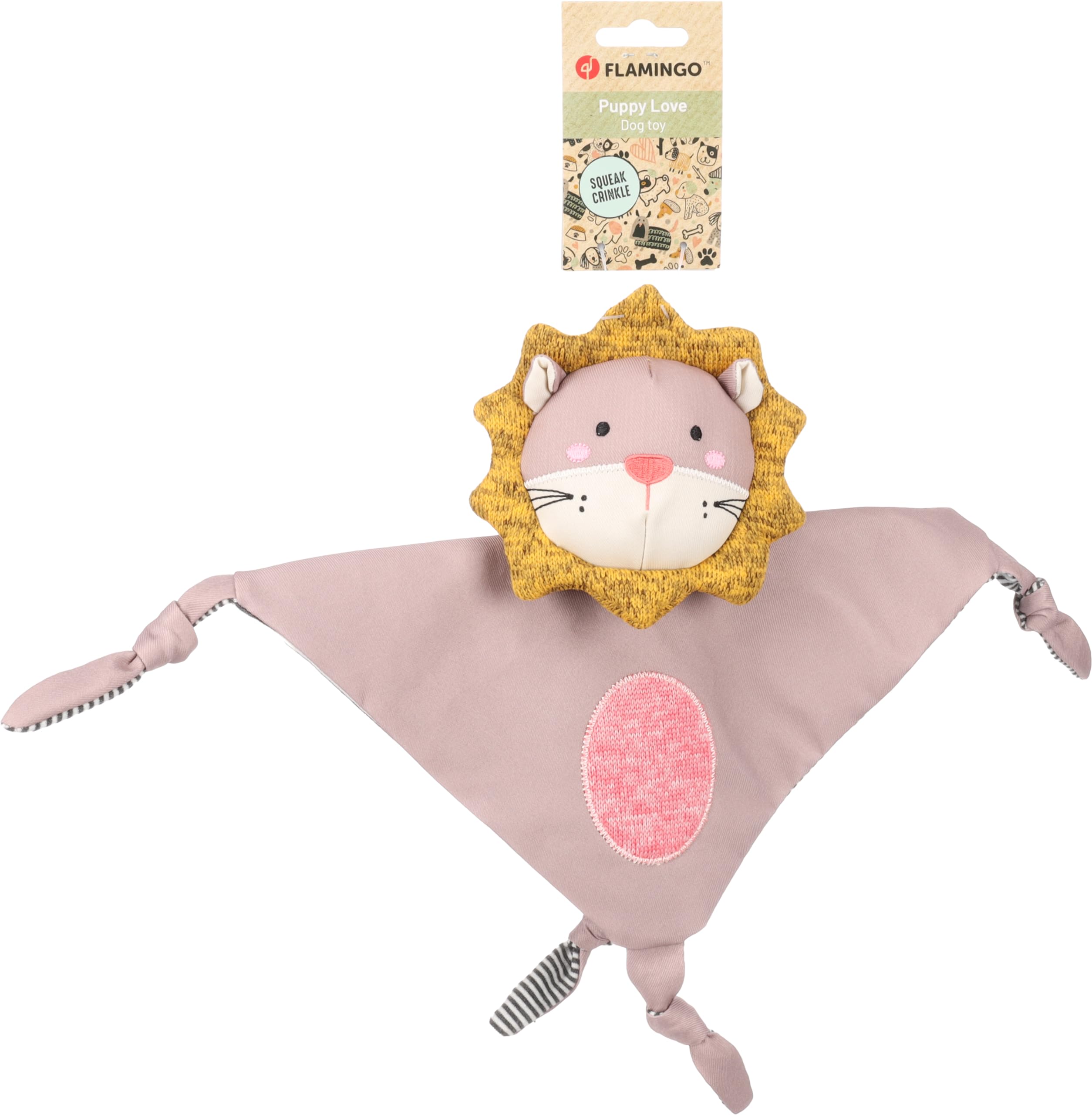 Flamingo TOY PUPPY BRITTY FLAT LION TAUPE 34x34x5CM