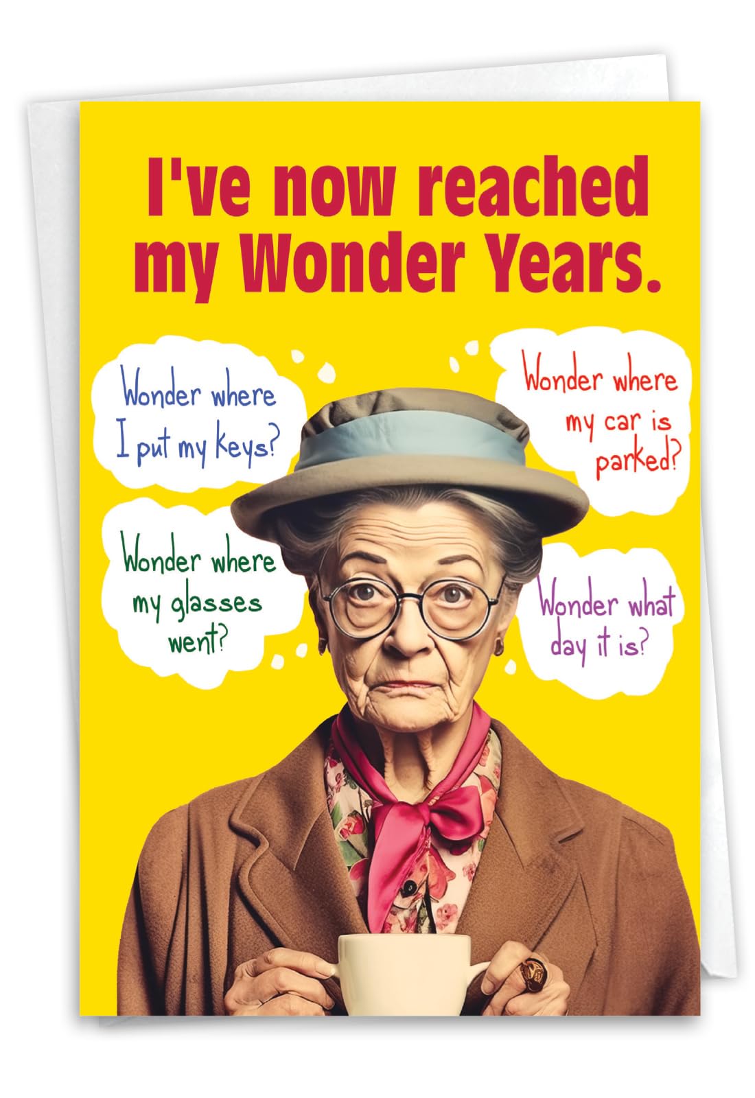 NobleWorks, Funny Birthday Greeting Card with 5 x 7 Inch Envelope (1 Card) Bday Wonder Years C10839BDG — image 1