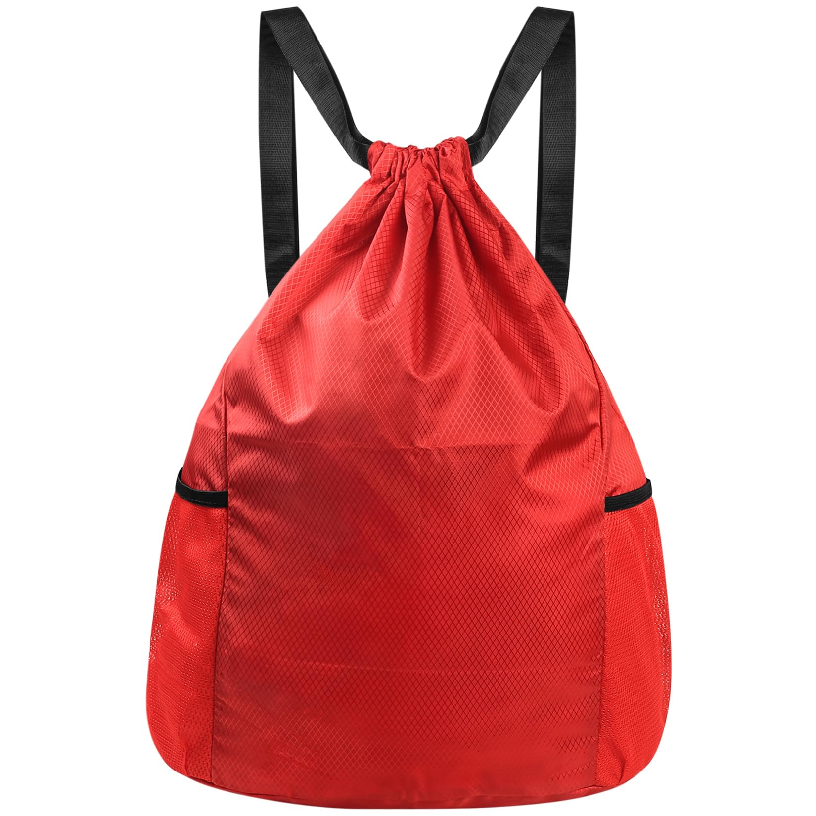 YiYiLiang Waterproof Drawstring Bags, Draw String Bag Gym Bag Womens Men, Drawstring Gym Bags, Swimming Backpack for Sports Yoga Football Swim Gym Essentials(Red, 16.93 inch)
