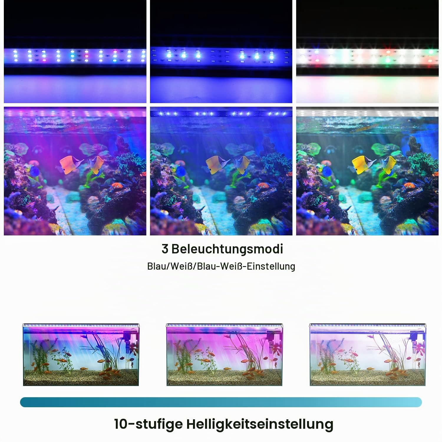 Sonnewelt 36W Aquarium LED Beleuchtung, RGB Spectrum Aquarium Lampe für 87-110cm Wasserpflanzen und Süßwasser-Aquarien, Dimmbare