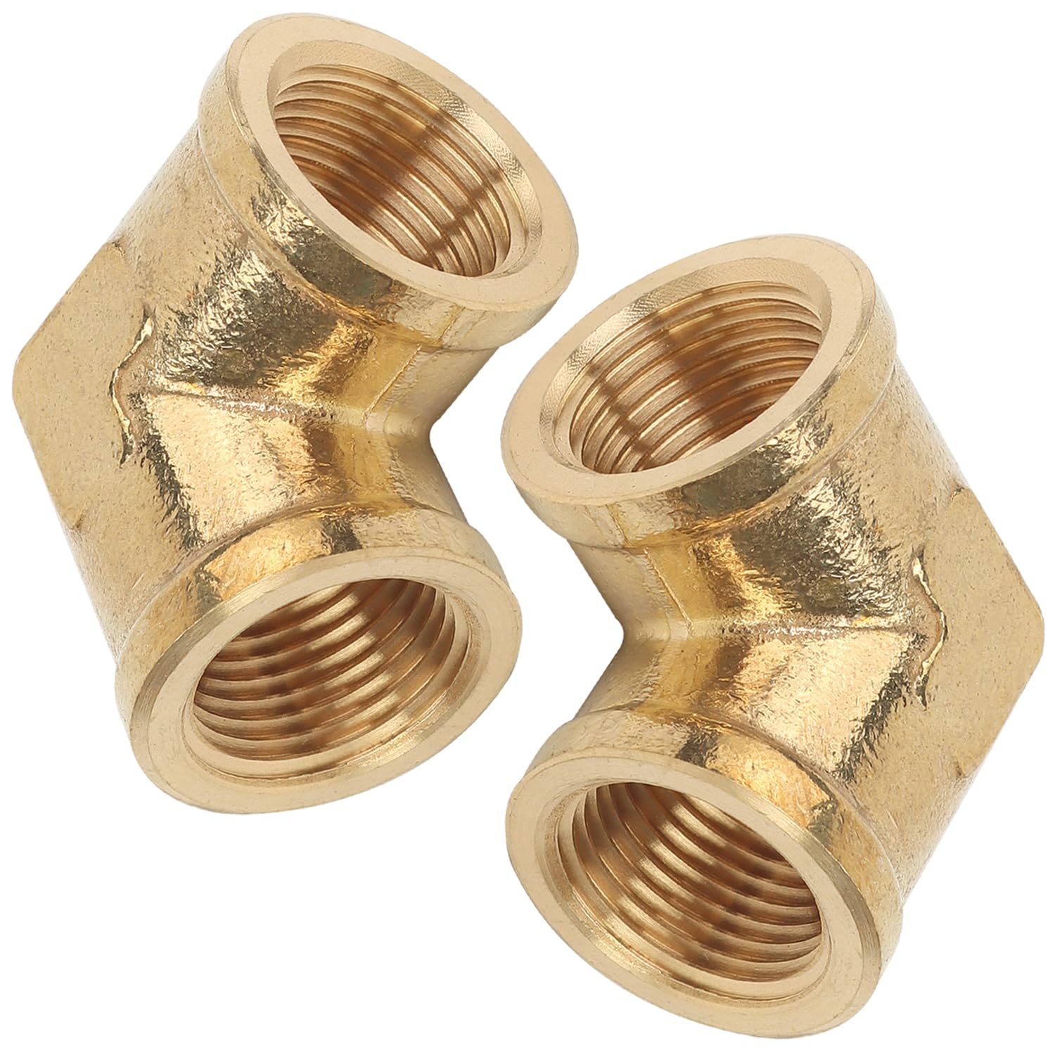 Raccord de tuyau en laiton femelle 3/8 NPT coude ultra resistant pour tuyauterie air x2