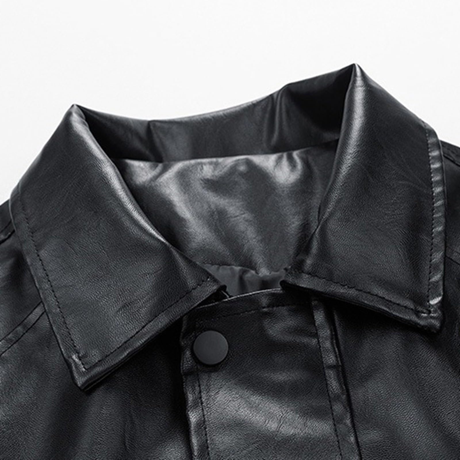 Generisch Damen Jacken Lässige Herrenjacke mit Stehkragen – Slim-Fit-Motorradjacke für Herren