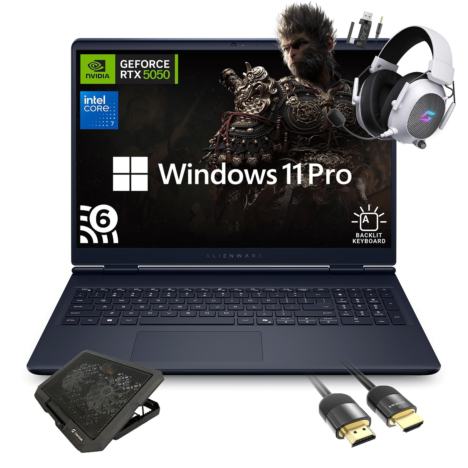 Dell Alienware 16 Aurora AC16250 Gaming Laptop, Intel Core 7 240H, NVIDIA GeForce RTX 5050, 16" WQXGA 120Hz IPS, 32GB RAM, 2TB SSD, WiFi 6, w/Mytrix