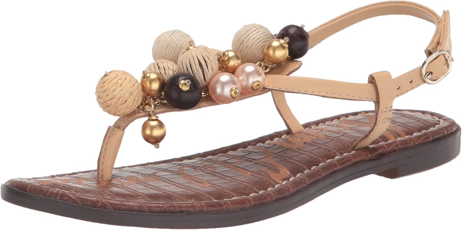 Sam Edelman Women's Gretta Flat Sandal, Natural, 5.5