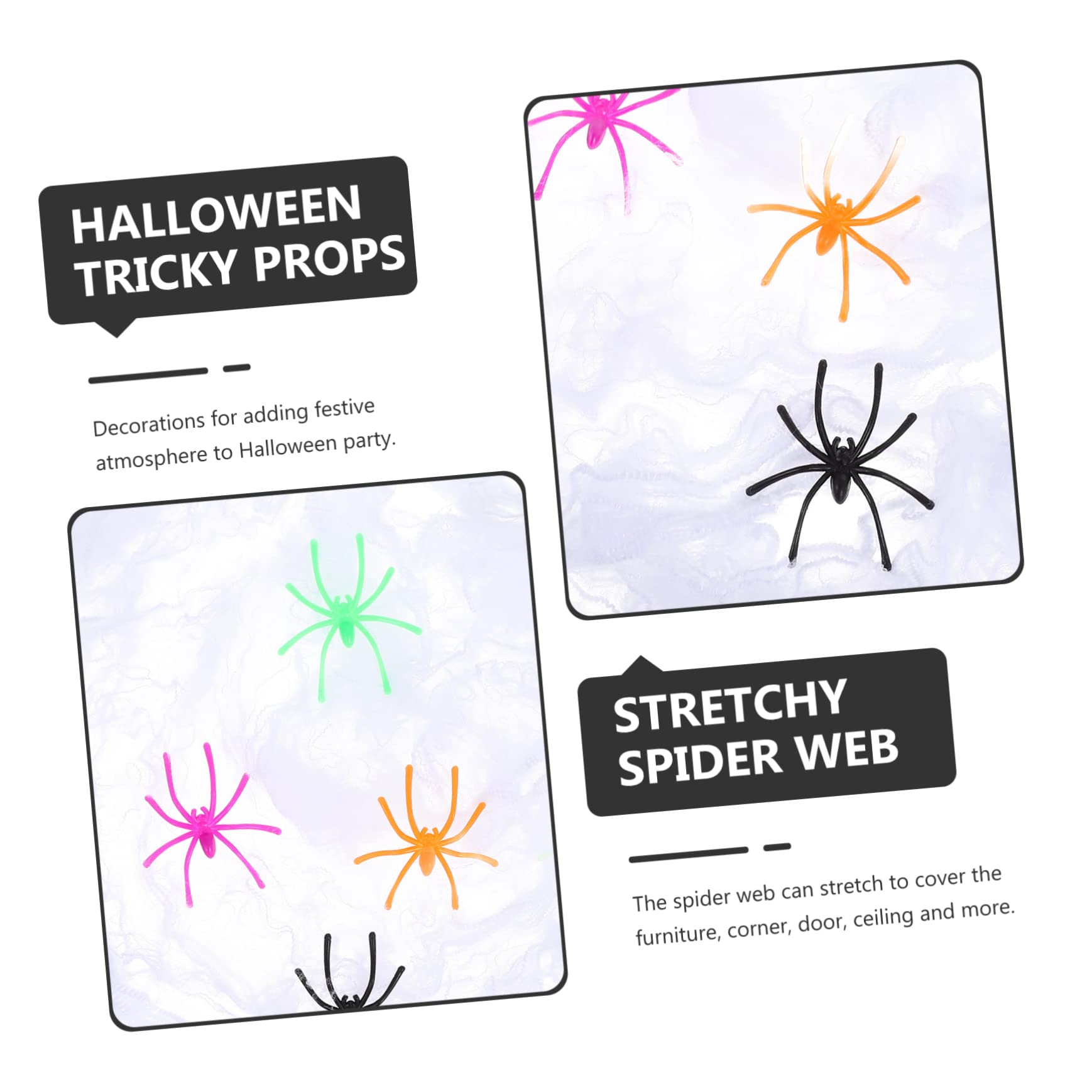 HANABASS 18sets Decorazioni Halloween Spaventose Ragnatele Estensibili Con Ragni Colorati Per Feste e Scene Terrificanti Casa Completo Per Creare Atmosfere Inquietanti