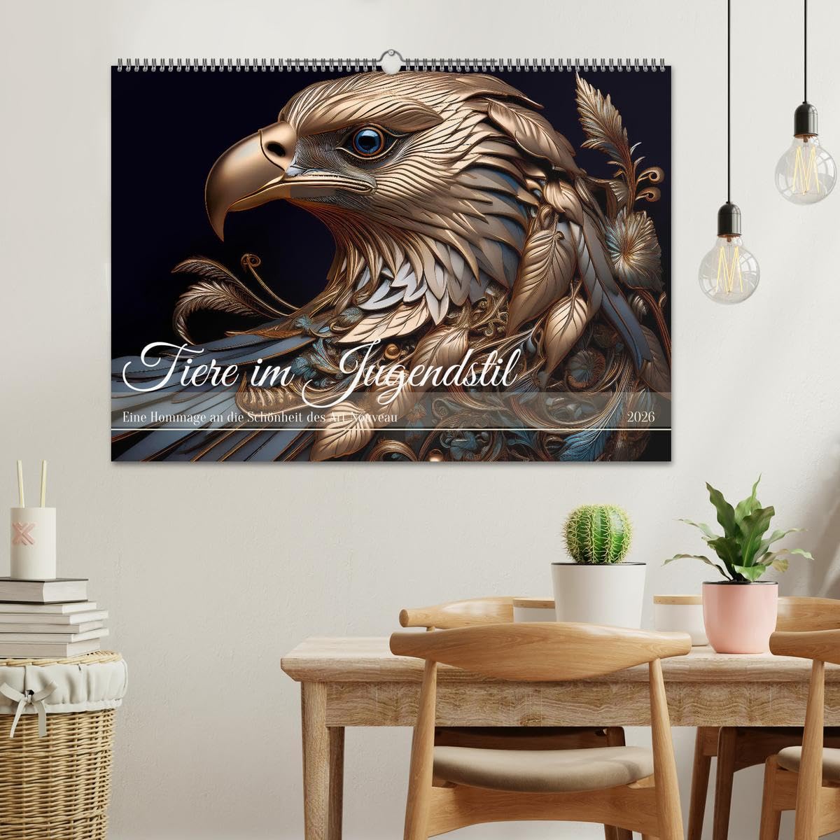 Tiere im Jugendstil - Eine Hommage an die Schönheit des Art Nouveau (Wandkalender 2026 DIN A2 quer), CALVENDO Monatskalender: Wertschätzung für die ... der Ästhetik des Jugendstils (CALVENDO Tiere)