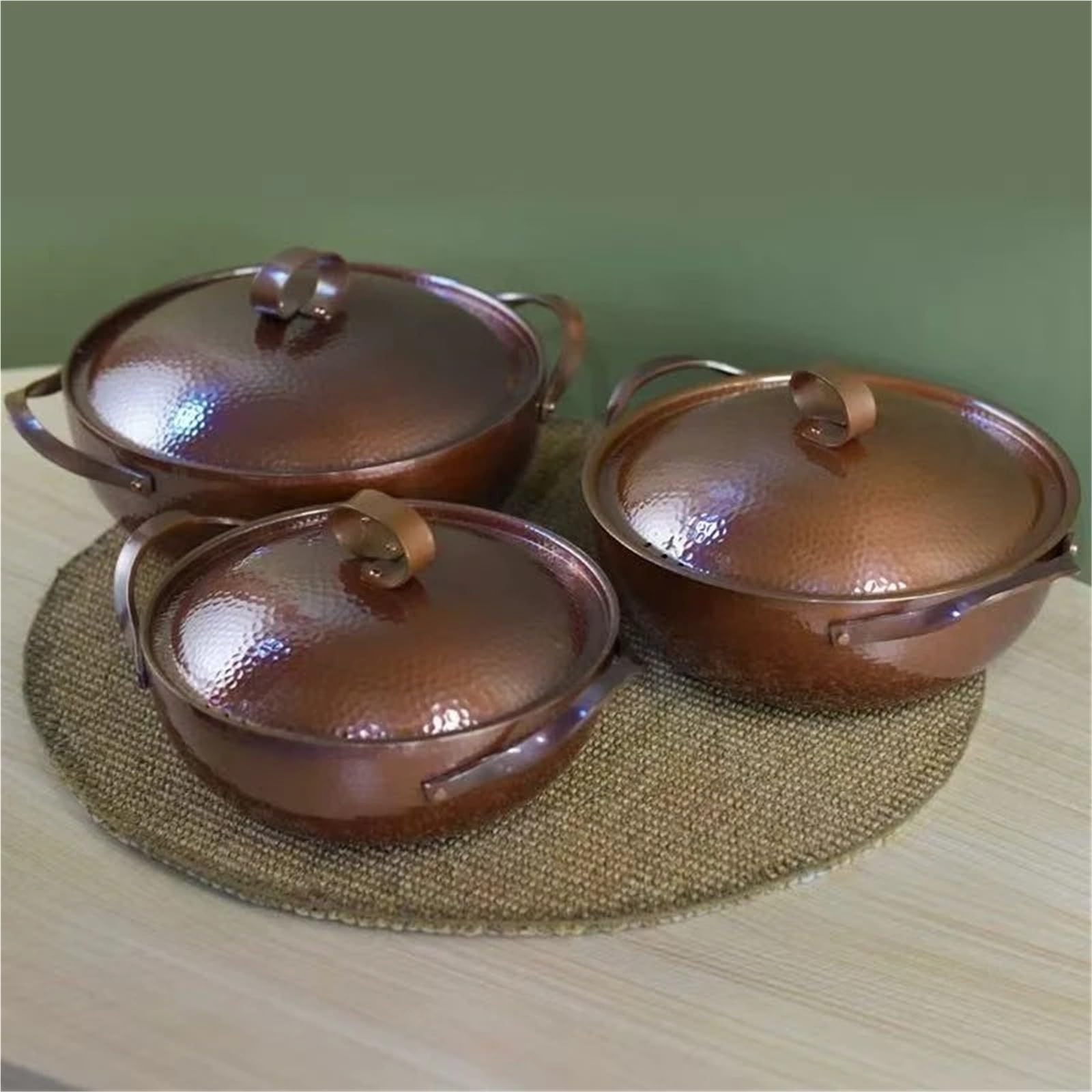 Hammered Kupfertopf Vintage-Kupfertopf mit Hammerstruktur, heißes Kochgerät for Kochen, Köcheln und Schmoren von Nudeln(S-22cm)