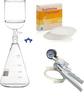 Deschem 2000ml,Suction Filtration Unit,90mm Buchner Funnel,2 Litre Flask & Vacuum Pump Kit