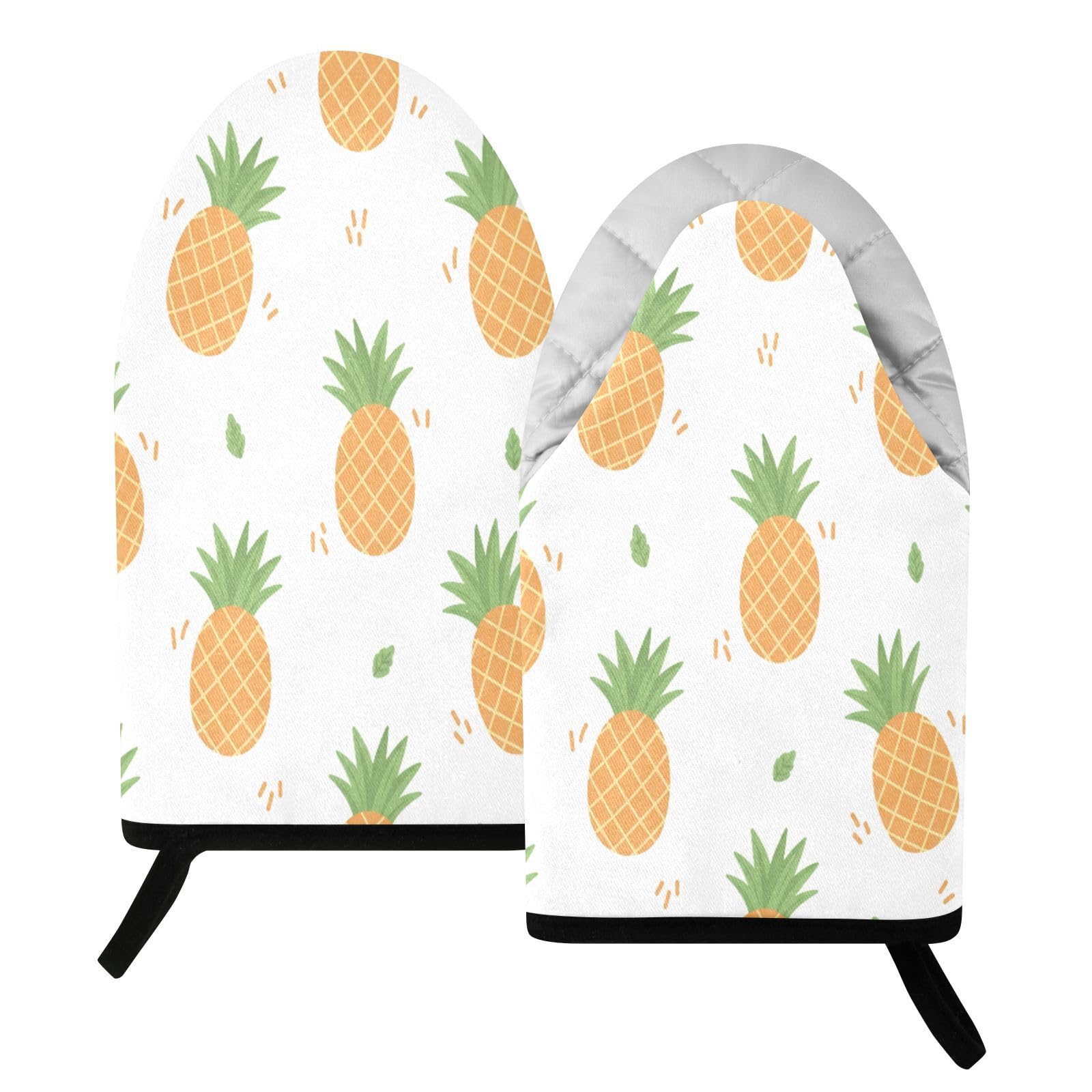 BURSTDDY Pineapple Oven Mitt,Heat Resistant Kitchen Mitts for Cooking