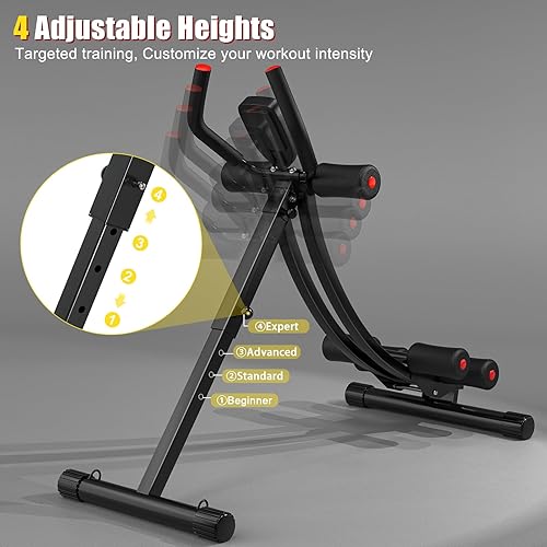 Miniatura 5 de PINJAT Ab Workout Equipment, Ab Machine for Home Gym, Adjustable Abdominal Exercise Fitness Equipment for Full Body Shaping, Foldable Waist Trainer