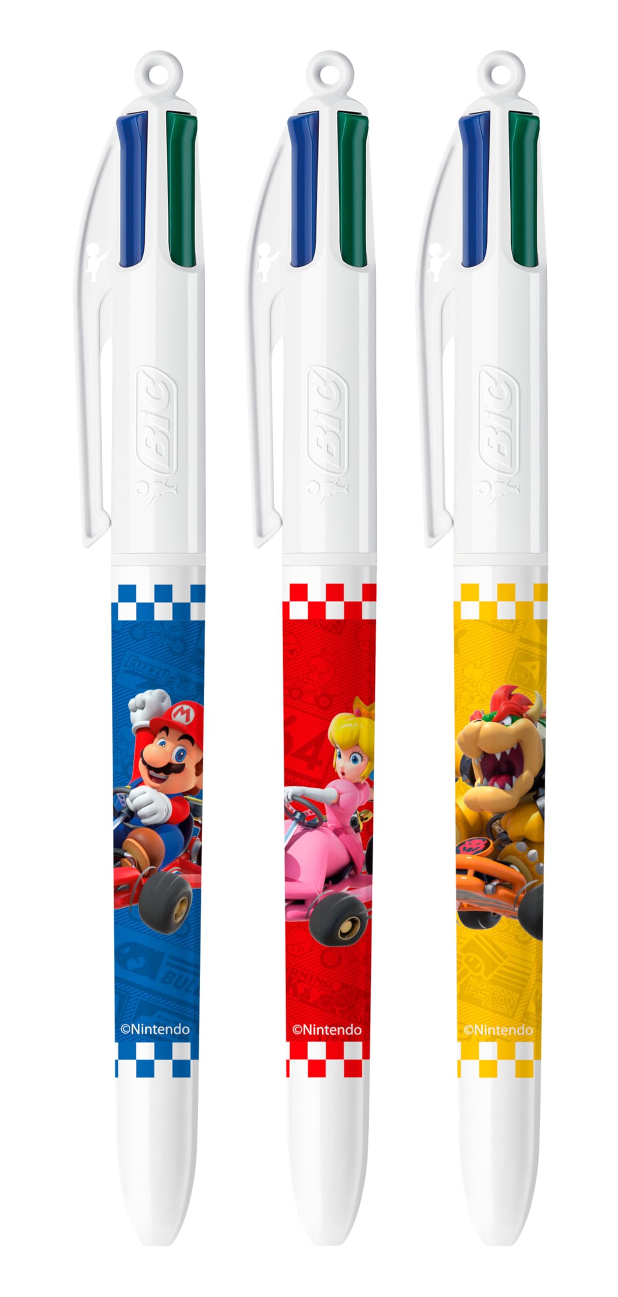 BIC Mario Kart Kit de Papeterie - Stylos-Bille Pointe Moyenne (1,0 mm)/Surligneurs Pointe Biseautée/Souris Correctrices 6 m/Autocollants - Boîte de 10