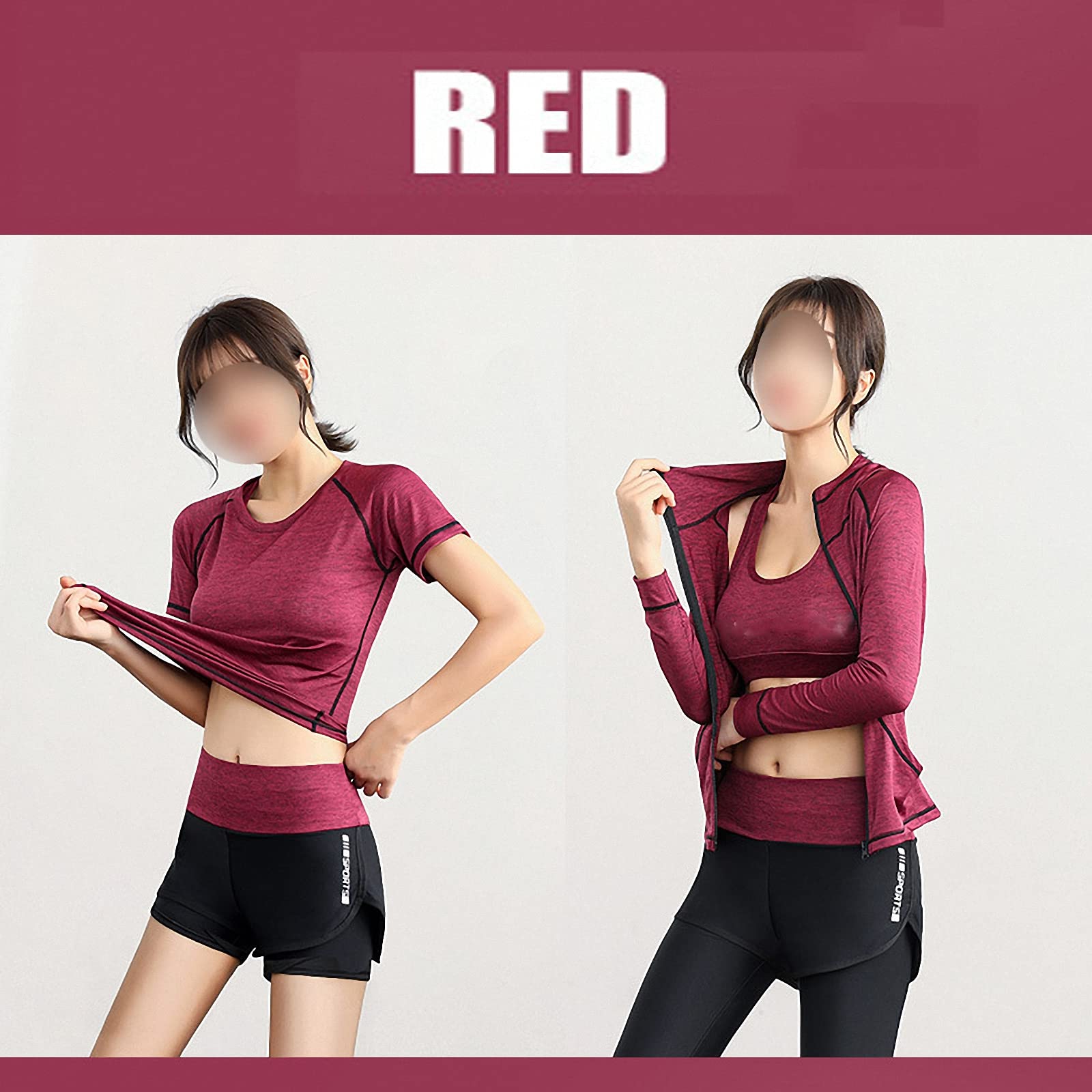 5-częściowy damski dres fitness, joga dla początkujących odzież na siłownię, do biegania na co dzień szybkoschnące legginsy, styl 5, 3XL