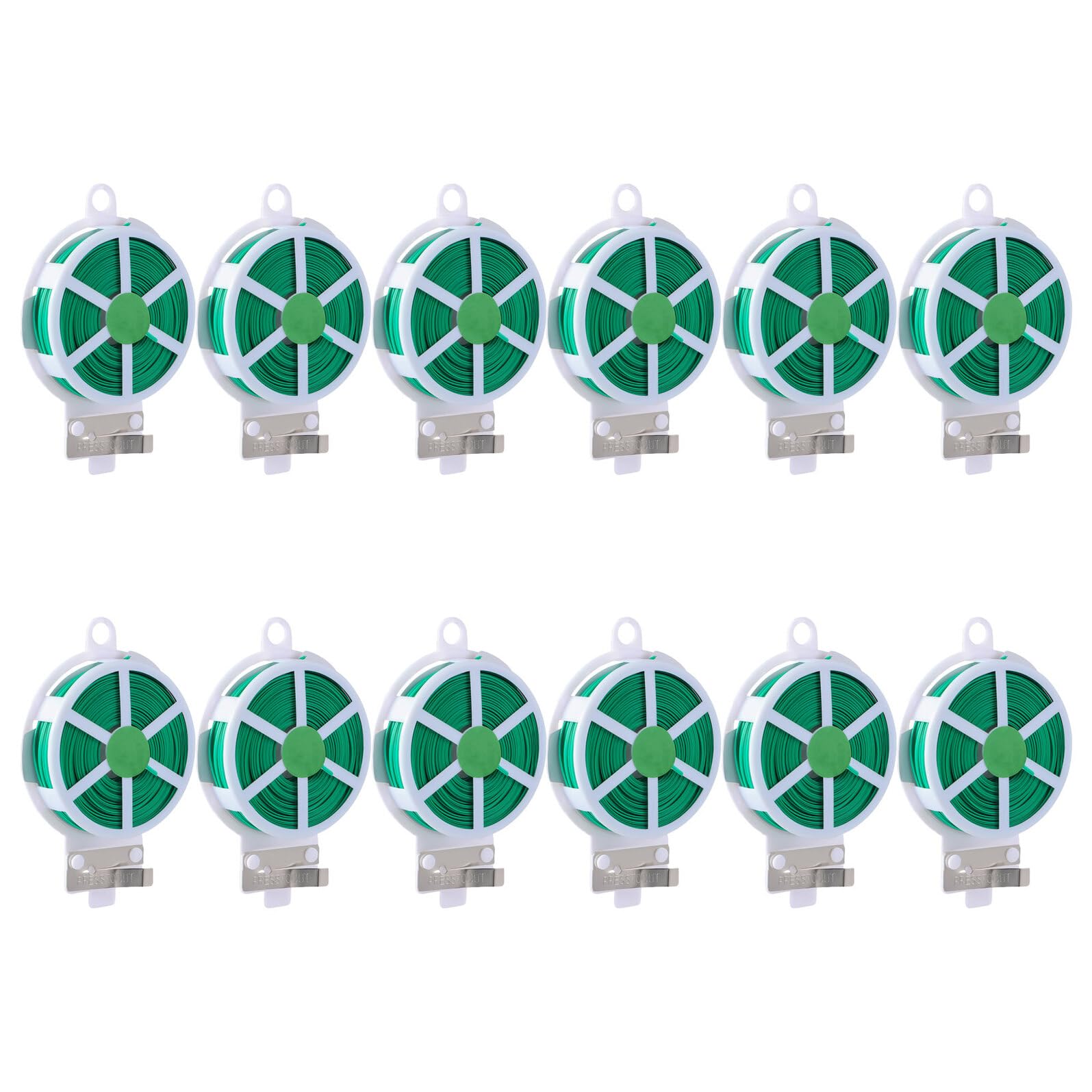 12 Rouleaux de Liens de Jardinage Verts Plastifiés 50M Fil Torsadé Résistant pour Fixation Plantes Grimpantes Tomates Rosiers Support Extérieur Jardinage