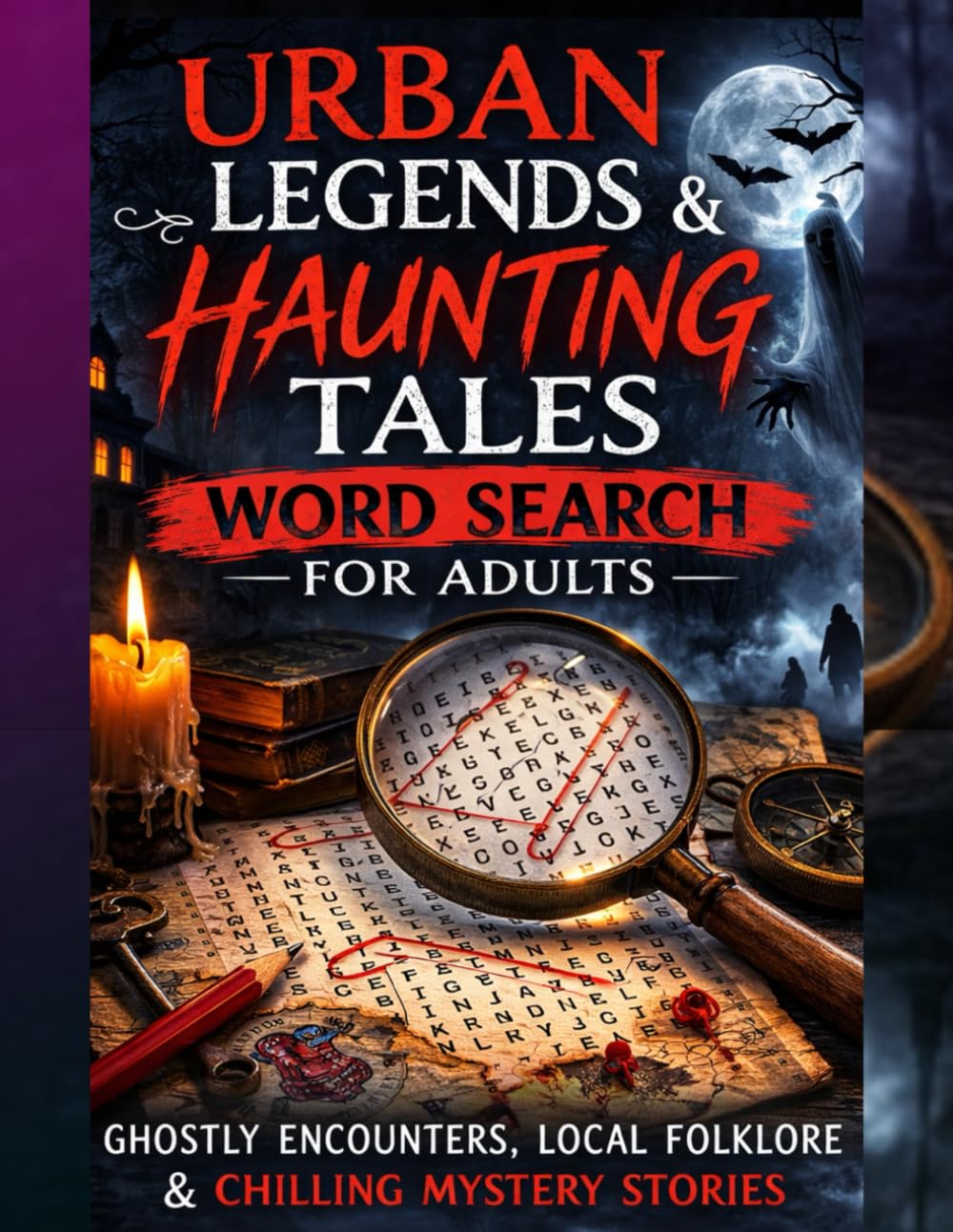 Urban Legends & Haunting Tales Word Search for Adults: Ghostly Encounters, Local Folklore & Chilling Mystery Stories