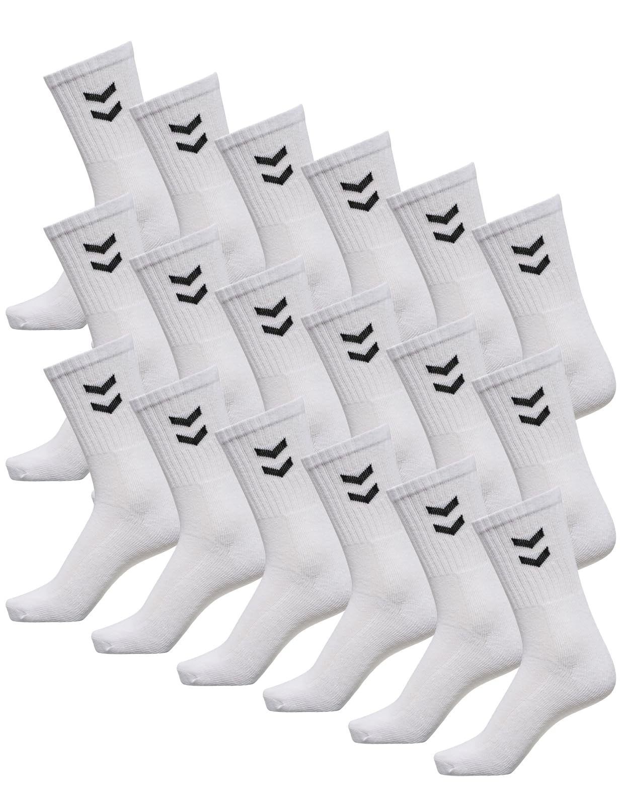 Hummel Calcetines deportivos unisex básicos – 12 unidades I Negro
