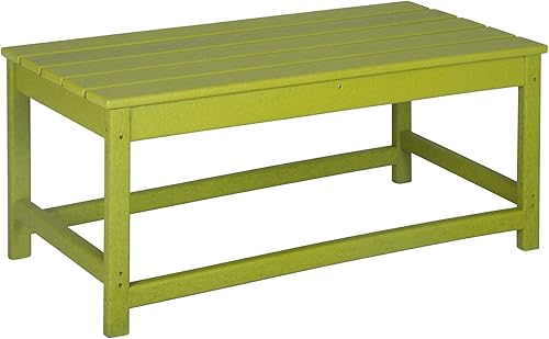 Miniatura 10 de WestinTrends Malibu - Mesa de centro para exteriores, 35 x 17.5 pulgadas, para todo tipo de clima, de madera de polietileno, para patio, jardín,