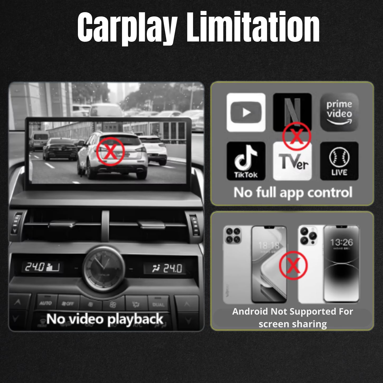 REOKILY Adattatore CarPlay wireless 3 in 1 | cablato a Dongle automatico wireless CarPlay e Android | Smart Mirror Link USB Plug & Play