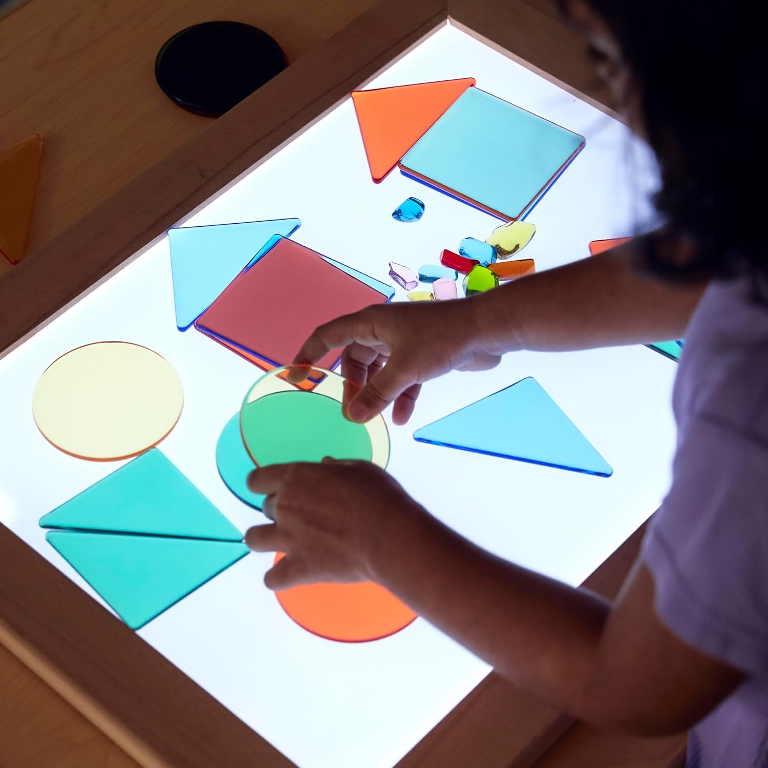 Guidecraft LED Activity Tablet: Light Up Tabletop Lightbox for Preschool | Kids Light Pad for Classroom and Playroom Sensory Learning Play Activities
