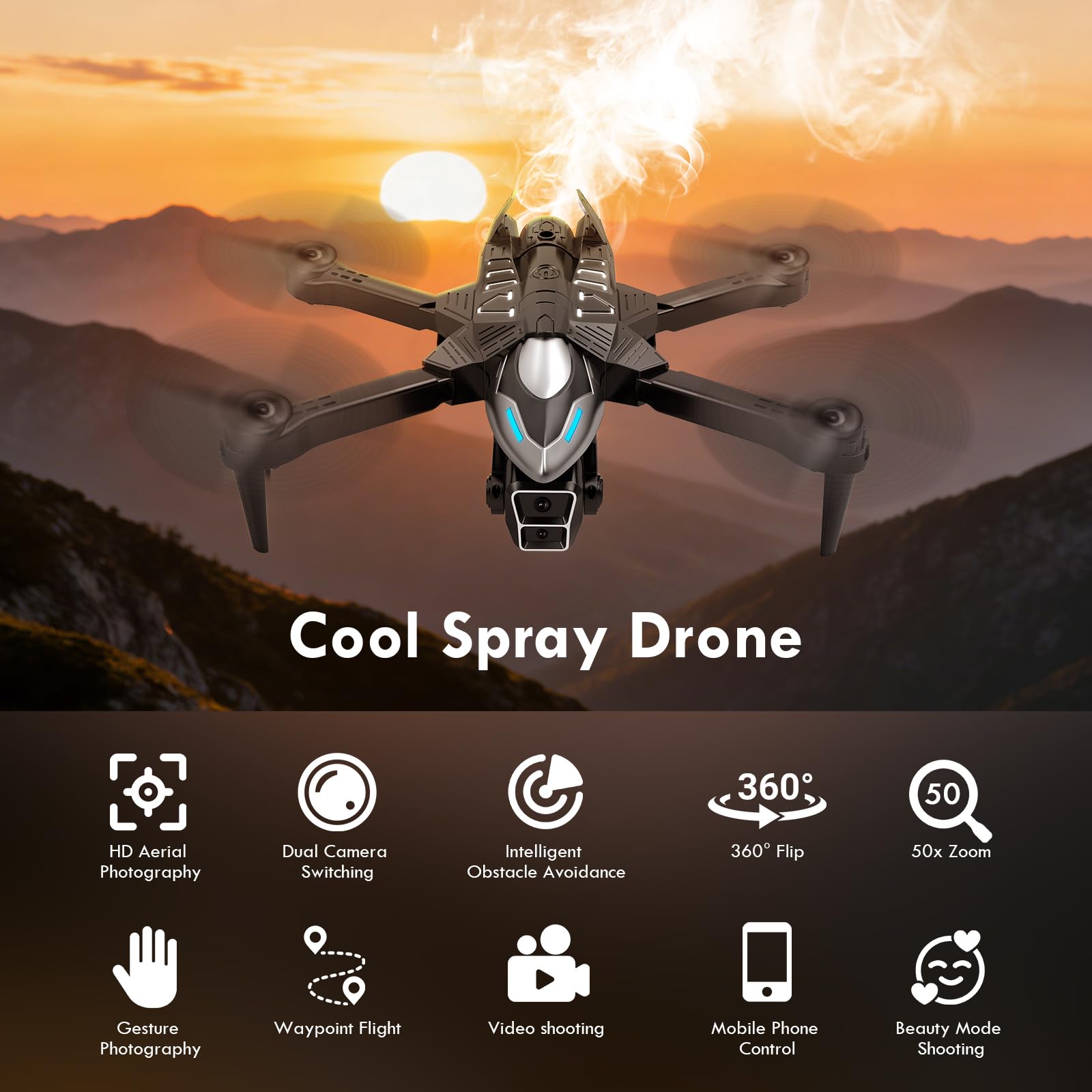 Dron z kamerą 4K, Mini dron z tylną dyszą, RC Quadcopter dla początkujących, drony dla dorosłych, 360° flip, tryb bezgłowowy, optyczne pozycjonowanie przepływu