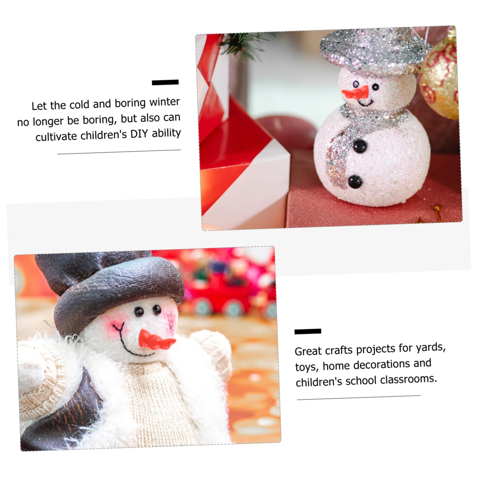 HAMPPLIES 100pezzi Nasi per Pupazzi di Neve Natalizi Accessori Fai da Te Forma di Pupazzo di Neve Materiali per Realizzare Pupazzi e Altri Progetti Artigianali